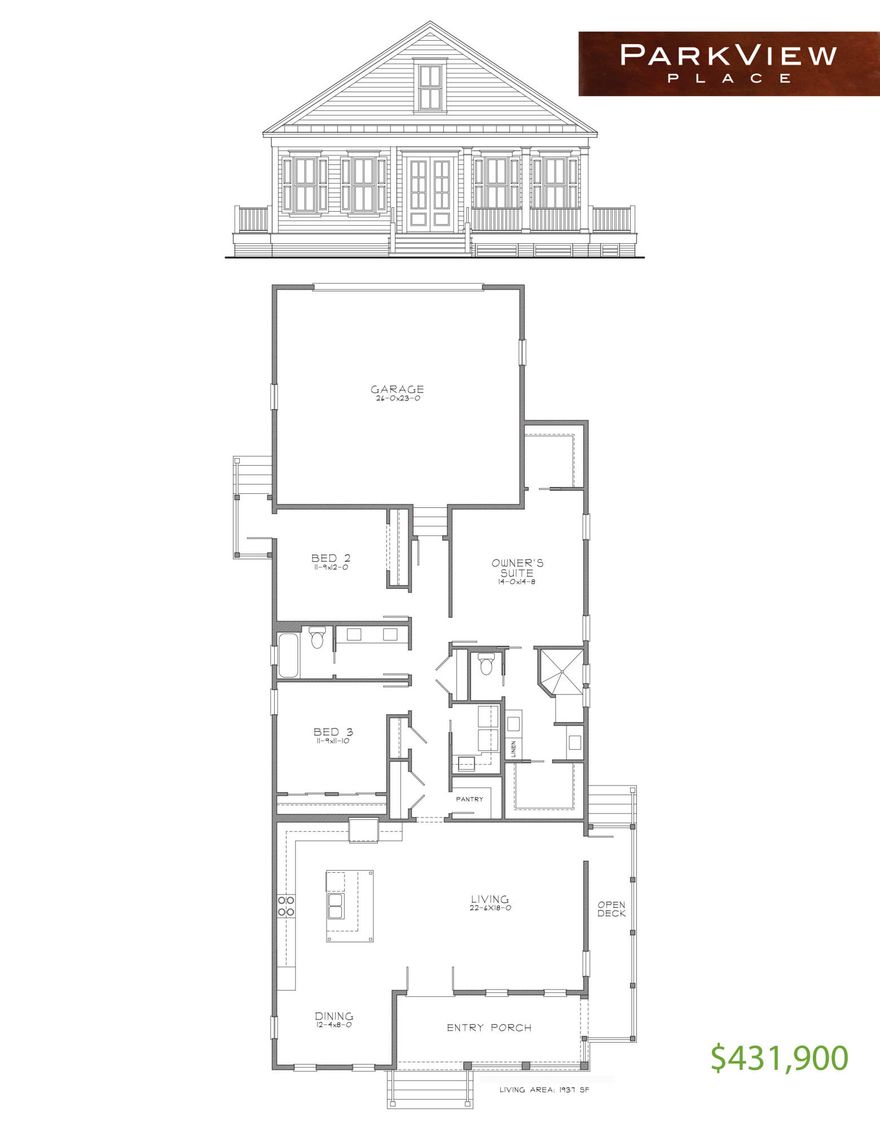 Living in Parkview Place will take advantage of indoor & outdoor living. Sitting on the front porch,in a rocking chair,sipping lemonade.Can't you picture yourself here?Neighbors waveas they walk by & youinvite them up onto the porchto sit & chat.Parkview Place hearkens back to thedays in small towns where neighborsactually knew each other,where life was more aboutmaking friends and relaxingat the end of the day thantaking care of a big house & yard.Picture yourself with a nicecup of coffee or tea,the newspaper or a good book,relaxing in your porch swingor comfy chair in your privateside yard. Impact Glass windows, 2x6 exterior walls, R19 Bat or R13 spray foam insulation, 10' first floor ceilings, Hardie Siding with brick trim and brick