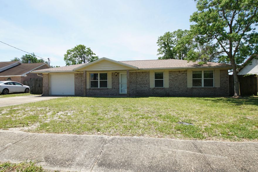 Freshly Painted Inside! Bamboo Floors Just Refinished! Close Enough to Hurlburt - You Can go Home for Lunch! Super close to the new Publix! Near Beaches, Shopping & Restaurants. Cute Home with a Great Backyard! Nice Inside Laundry and a Garage! Roof 2020. Must See!Buyer to verify all measurements and pertinent information.