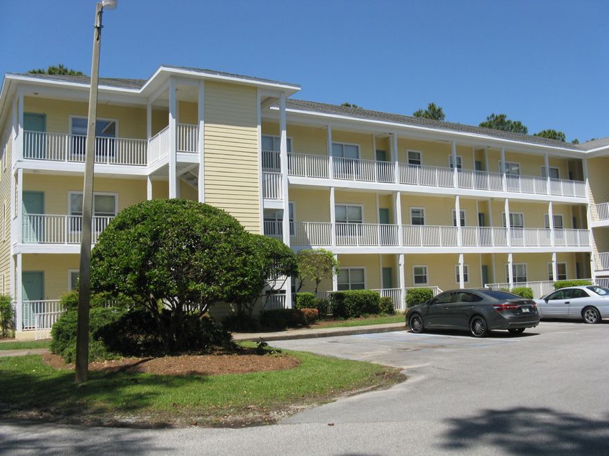 First floor 1BD/1BA condo unit conveniently located in the Sandestin area of Miramar Beach. Large one bedroom unit. Only 12 this size in the complex. Owner pays own water, electric and cable. All other items included in HOA fee. REO foreclosure. Selling As-Is. Room Dimensions are approximate.