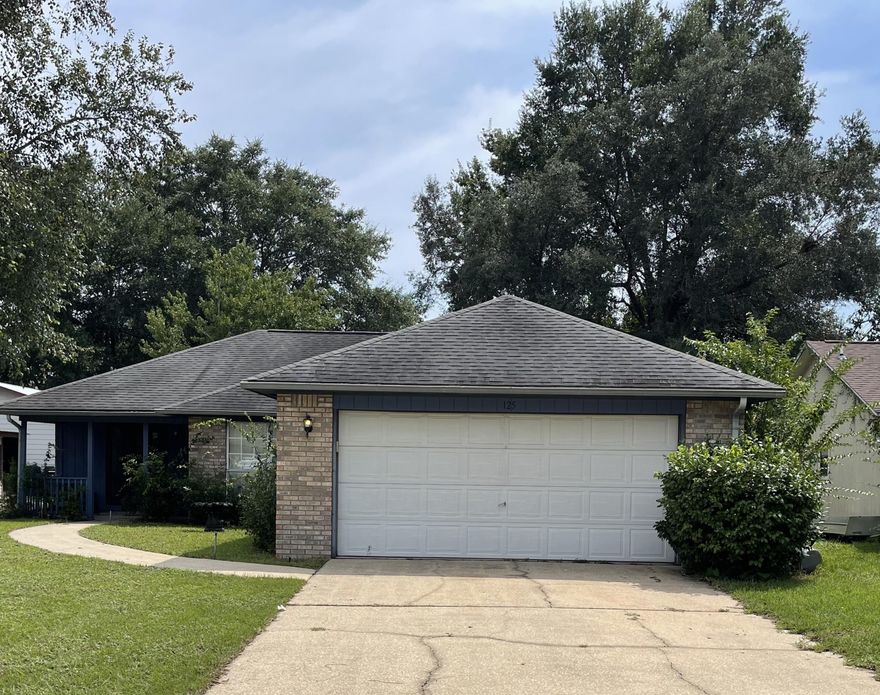 Seller taking back up offers. Beautiful brick home in Bluewater area of Niceville. This neighborhood is ten minutes from Destin, NO HOA and nice size yards with plenty of room for pets and a pool. Bright, open floor plan with living, kitchen and dining area all accented with a beautiful window in the front and sliding doors to outside screened in porch creating fabulous natural light. Split bedroom floor plan and master suite has a walk in closet along with double sink vanity and large garden tub. Plenty of storage, laundry room off kitchen. Home has a lawn pump with a sprinkler system. Plenty of room for your cars and other toys.