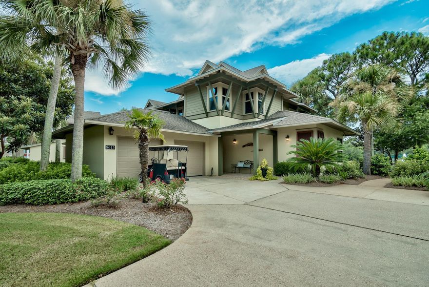 This is it! Spacious Craftsman Style home featuring full 2 car attached garage, plus extra storage room. Plenty of space for your cars and golf cart. This one also has ample overflow parking adjacent. 3 full bedrooms, plus 3.5 baths, with dual master suites. One on each floor. Ample closets throughout. Quality construction abounds with 10 ft ceilings, eight foot mahogany doors, travertine floors, new granite counter tops in kitchen,plus new high end dishwasher and range. Relax on the screened porch while enjoying the tranquil lake, fountain, and golf course view. Walking distance to Baytowne Marina, Tennis Club, Village of Baytowne Wharf. Great view of the weekly fireworks! Rental capable, but never been on the rental program. Excellent condition.