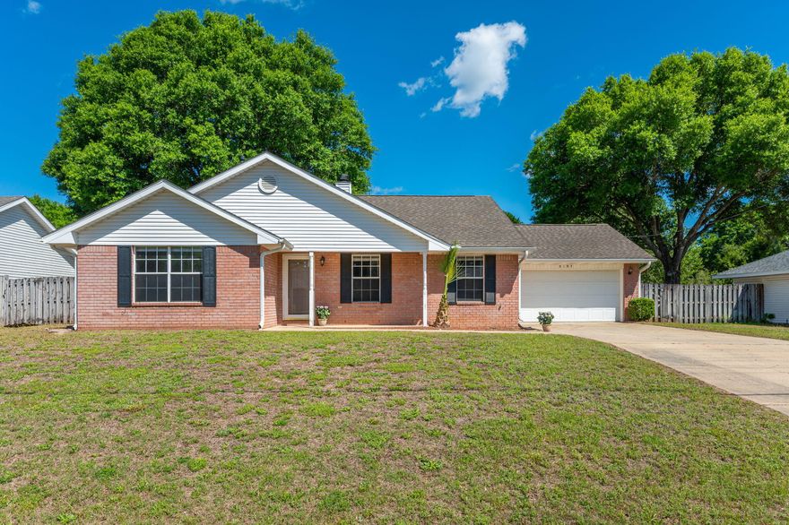 This adorable home comes with a brand new roof as well as cathedral ceilings in the living room plus a corner fire place! Located in the popular neighborhood of Antioch Estates (directly behind and walking distance to Antioch Elementary School) & with no HOA. The kitchen is open and airy with white cabinets and great counter space. Enjoy, the inviting open patio and the big fenced back yard.Easy commute to both 7th Group and Eglin Air Force Base. Home has an existing survey & Home Warranty offered. Make your appointment today!! VIRTUALLY STAGED