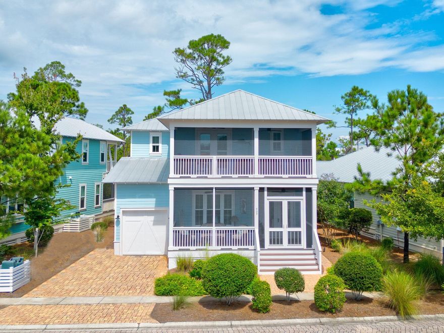 Live the coastal lifestyle you deserve in a prime location just moments from the sugar-white sand beaches of the Emerald Coast in the highly sought-after NatureWalk at Seagrove community. This gorgeous, fully-furnished Sandcastle plan boasts more than 3,000 square feet of thoughtfully designed and professionally decorated living space that brings the Emerald Coast indoors with beach hues and motifs spanning across 4-bedrooms, 5-baths, and an open concept kitchen, dining, and living area that's ideal for entertaining. Plus, there are numerous upgrades that will make any stay one to remember. The expansive chef's kitchen with luxurious natural gas appliances showcases stunning granite countertops, a beautiful white subway tile backsplash, and dark hardwood flooring that