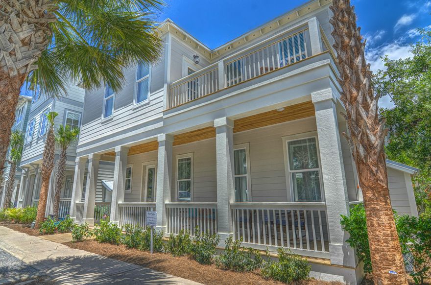 NEW CONSTRUCTION, FULLY FURNISHED MODEL in Seacrest beach! This two story home is situated on a corner lot and the close proximity to the pool is ideal. This 5 bedroom, 4.5 bath home is set up perfect for entertaining. There are two master suites, one on each floor. There is a bunk room with 6 custom built in bunks and the upstairs master includes two unique bunks with an arched opening. Large balconies on each floor are perfect for enjoying the Florida weather. There is an outdoor shower and storage unit which can be easily accessed from the landing off of the kitchen. Finishes include beautiful grey hardwood floors, white quartz, decorative back splash and all bathrooms have unique vanities with custom lighting. This is truly a custo