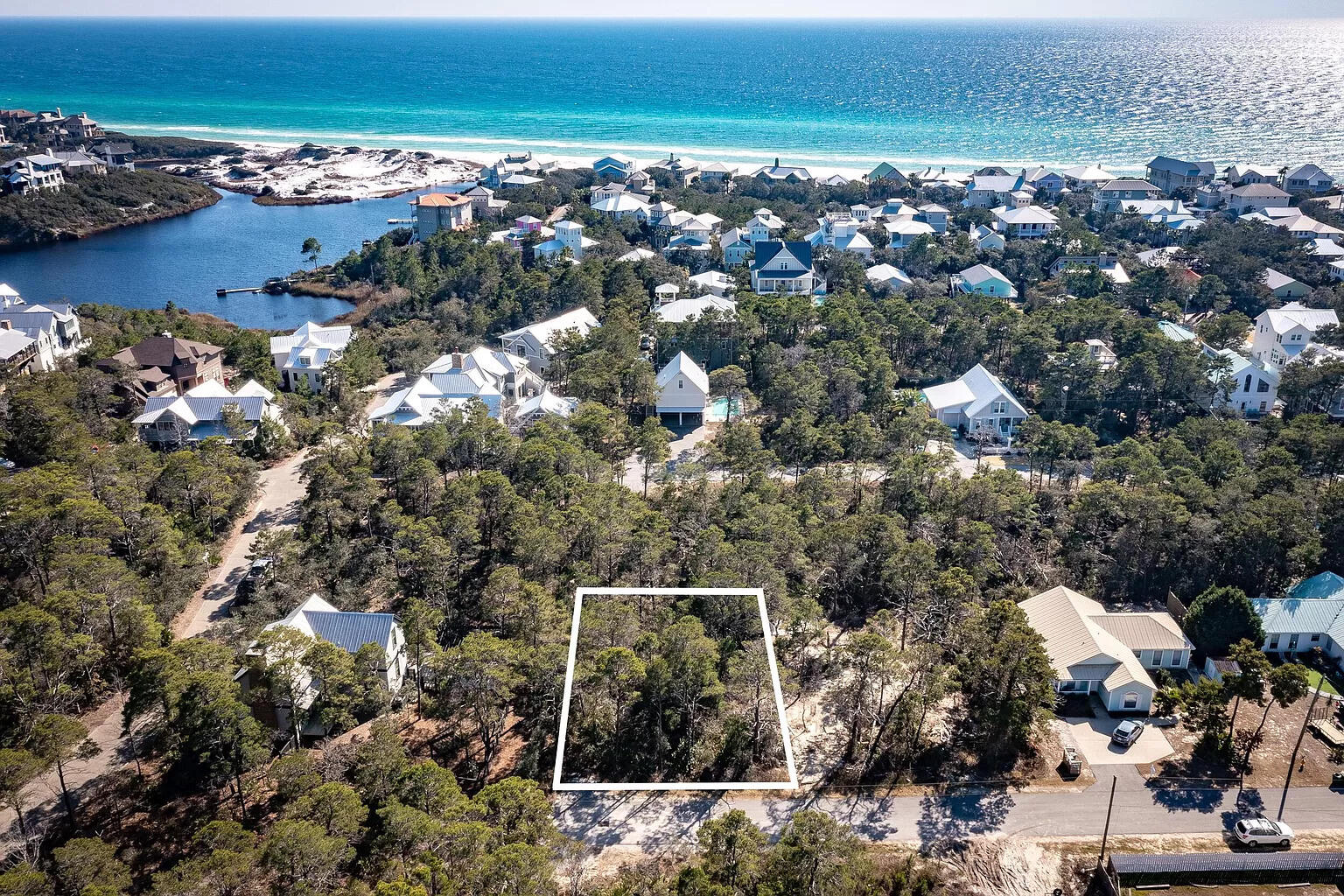 Back on market at no fault to seller!!! This lot is located on a dead end street in quiet Gulf View Heights Subdivision off the south side of 30A. Only 4 blocks to the public beach access. NO HOA. Don't miss out on this opportunity to build your dream house in 30A. No survey at this time. Flood zone XOwner is licensed agent.