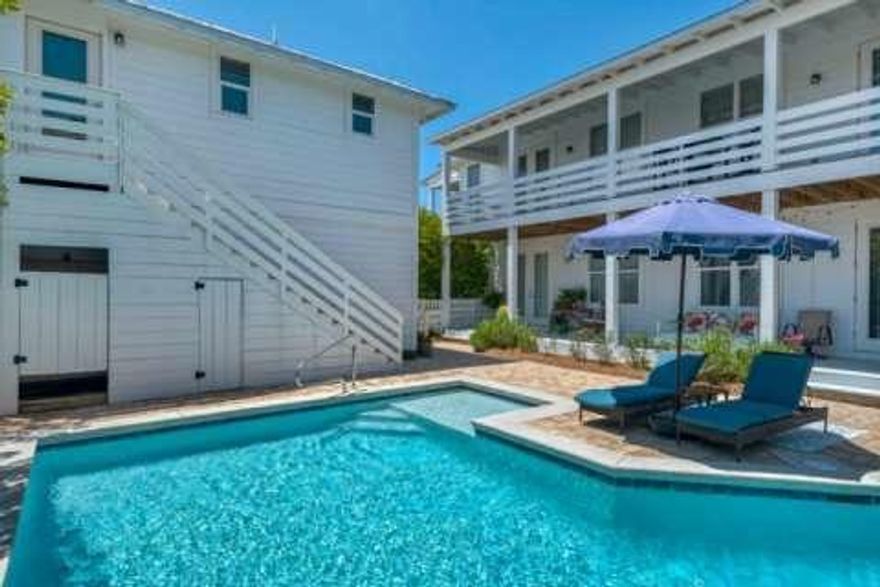 ACCEPTING BACK UP OFFERS!!! Nestled in the quaint neighborhood of Beach Highlands on 30A, this two story home with carriage house features extra-large rooms for living, dining, and entertaining. Open floor plan and expansive decks, this elegant yet comfortable beach home is perfect for families, entertaining and enjoying both the beach and private pool all surrounded by mature landscaping. Welcome to Amber Cove on 30A. If you have been looking for a beach house, vacation home, or a vacation rental property, your search can stop here! Besides the perfect location and amenities this newer home is turnkey. You will find this Beautifully updated beach house is a just short stroll to the sugar sand beaches, or a 2 minute golf cart ride which comes with the house!  Your family and friends will n