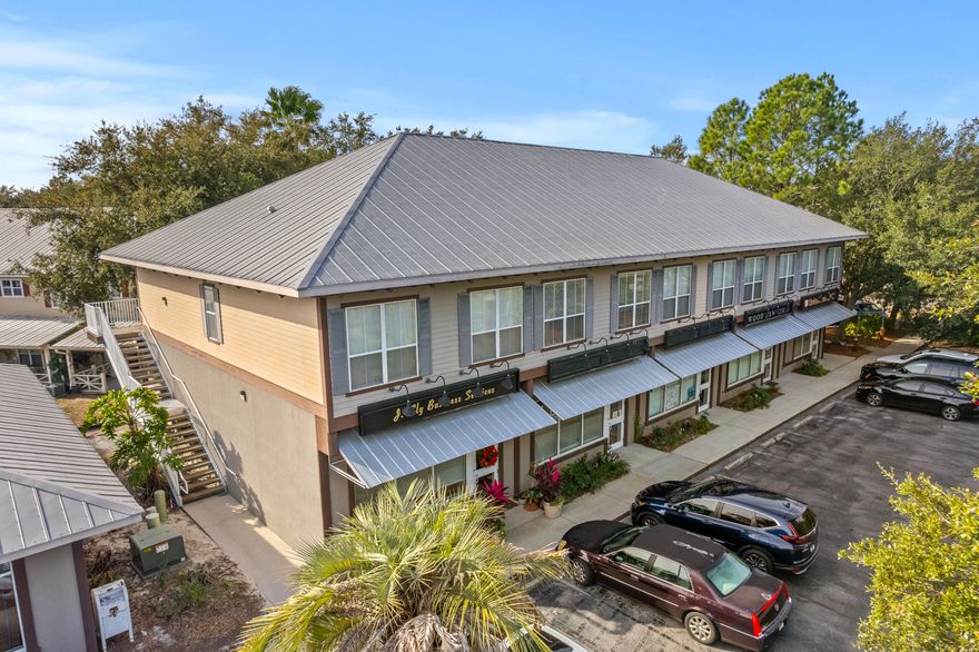 This is a unique Investment opportunity in Destin proper, perfectly located on Airport Road, with an upstairs residential apartment and 900 sqft of ground floor level Class A Commercial office space. The upstairs apartment is a 940 SQFT one-bedroom unit. The large master bedroom boasts a large walk-in closet and a bathroom with a soaking tub/shower. The unit has a stackable washer and dryer conveniently located in the hallway. The kitchen includes stainless steel appliances, solid surfaces, and a breakfast bar. A dining area adjoins the spacious living room. Pictures coming soon. The Commercial Office space is on the ground floor and is constructed with concrete block walls and prestressed converted floor/ceiling.  The roof is 5v crimp. The unit is comprised of two spacious offices