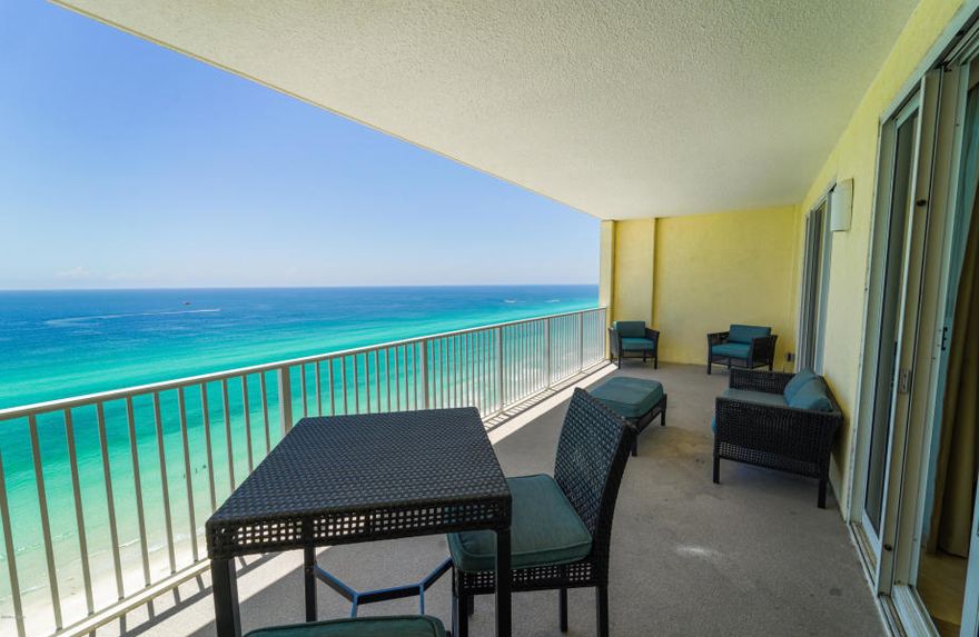 This is a wonderful 16th floor unit. It is being sold RENTAL READY! I love Ocean Reef for a number of reasons... parking is underneath the complex (no walking across the street). I love, love, love the large (28x10) balconies, the amenities are just enough (and keep the HOA monthly fees to a very low $ a month), and they include a gulf front pool, seasonally heated indoor pool, hot tub, steam room/sauna and a fitness room. Close to Pier Park, restaurants and nearby golf courses. Enjoy the split floor plan and wake up with a spectacular view of the Gulf from your master bedroom. Kitchen has granite countertops and stainless steel appliances. Beautifully furnished with coastal style furniture. This condo comes with it's own parking space. Come and experience this amazing property.
