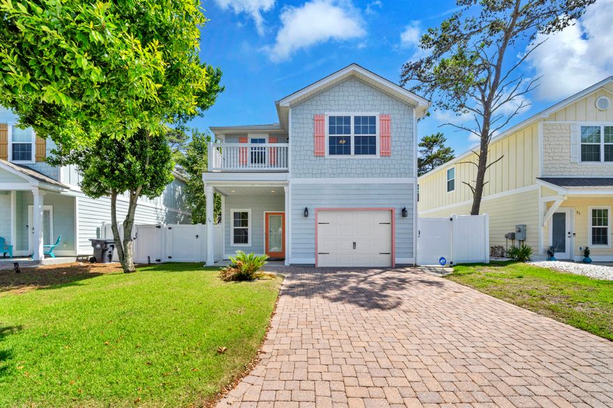 A rare opportunity awaits in Water View at Inlet Beach, where this lightly lived-in home offers elegant comfort and exceptional value just moments from the sand. Poised between the charm of 30A and the energy of Panama City Beach, this beautifully maintained residence pairs modern updates with timeless appeal--all just a short stroll or bike ride to the pristine shores of Orange Street Beach Access and the vibrant scene of Rosemary Beach and 30Avenue.Inside, rich hardwood flooring flows throughout an airy floor plan complemented by ceramic tile in the right places, granite countertops and a whole-house water purification system for daily peace of mind. The kitchen and living areas reflect both style and function, with updated appliances, furnishings and window treatments. The fully fenced backyard and large side yards offer privacy and room to relax or entertain beneath the Florida sky.

Additional features include a new roof, oversized closets, a spacious garage, and a long list of upgrades including a new water heater, garage door opener, and living room furniture making this move-in-ready gem feel practically brand new.

In excellent condition, this property offers lucrative potential with short-term rental projections up to $55,000 annually. Whether you're seeking a second home, investment or a primary residence with proximity to coastal experiences, parks and Pier Park's year-round events, this home delivers the lifestyle without the 30A price tag or its traffic.
