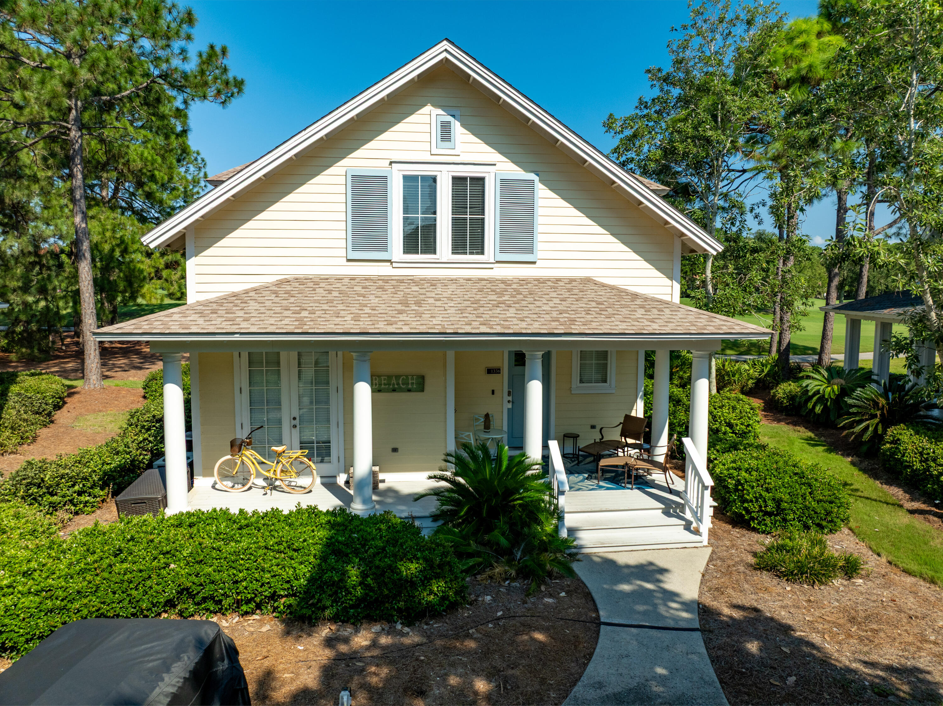 Located in the esteemed Laurel Grove enclave within the gates Sandestin Golf & Beach Resort, this beautiful home with a new roof in 2023 is also being offered with a golf cart. Resort-style living and golf course views await you at 1336 Laurel Grove. Fall in love the resort lifestyle with the added bonus of a rental income producing home. Outdoors, enjoy tranquil golf course vistas and a relaxing porch overlooking lush, wooded surroundings. Community perks include a sparkling pool and full access to Sandestin's world-class amenities: miles of beach, four golf courses, championship tennis, marina, fitness center, boutique shopping and dining at Baytowne Wharf. Don't wait, come claim your own piece of paradise.