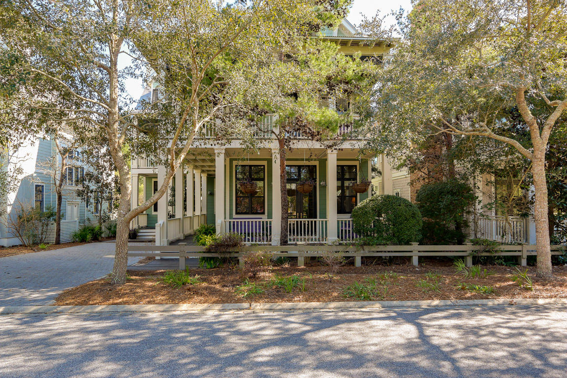 If you seek a true Watercolor experience with expansive indoor and outdoor living space, a backyard pool with a hydrotherapy spa, & enough space to accommodate a large family, this wonderful vacation home is for you! With 4,948 sq ft of interior living space, over 1700 sq ft of wrap-around porches on two levels, this residence is uniquely positioned on a park & nature preserve providing privacy and serenity in an ideal location. There are five bedrooms as well as a sleeping area on the third floor that merges with a separate den to provide the equivalent of a sixth private living space for guests. There is walnut flooring throughout, a hydraulic elevator on all three levels, two master bedrooms & is fully furnished....easily one of the best properties available in Watercolor.