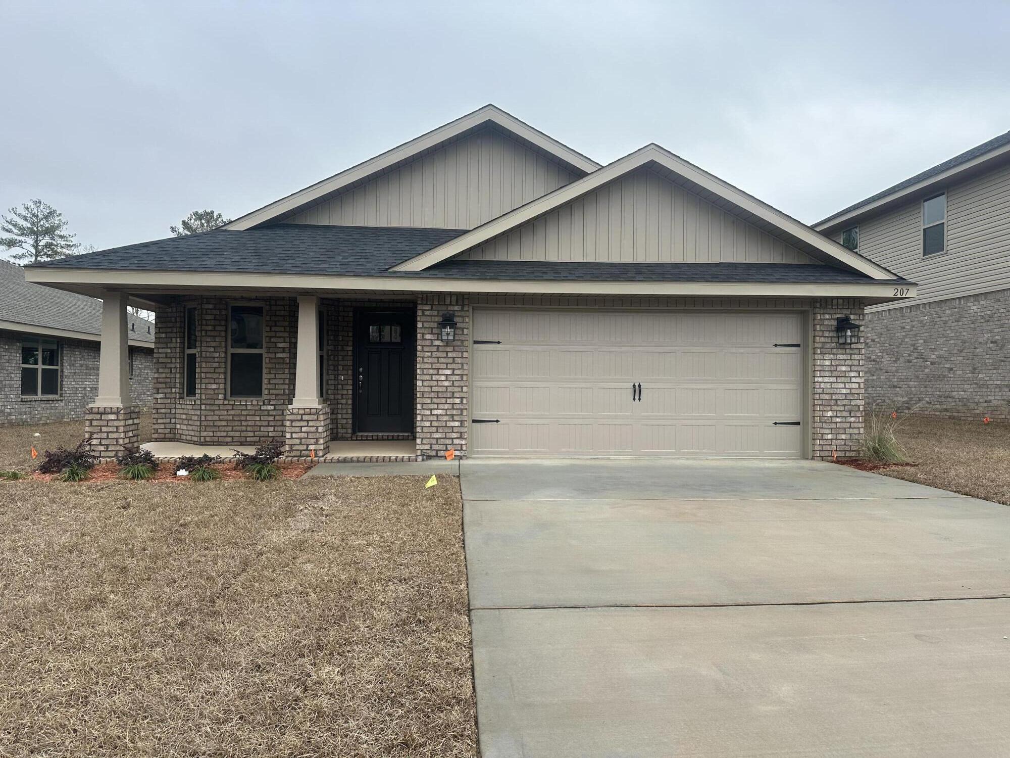 This 1717 sq ft 3-bedroom 2 bath home is being built in a well love community located in North Crestview. This neighborhood has a community pool for your enjoyment and is in walking distance to town. This home is 4-sided brick, comes fully sodded with landscaping, irrigation, termite bonds and a 2-car automatic garage. The master bedroom and closets in very spacious and offers a raised ceiling. Some upgrades that are being added to this home include craftsman style elevation, Coretec Pro-Plus flooring everywhere with carpet ONLY in the bedrooms, a separate shower and garden tub in the master bath and Quartz countertops throughout! 10-year bonded builder's warranty!