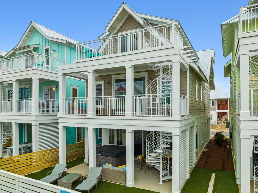 Live the Margaritaville lifestyle and enjoy the amazing views from all 3 levels of this new construction, 5 bedroom plus bunks, 4 1/2 bath home. Margaritaville Beach Cottage Resort offers homeowners a chance to live the dream of owning at Margaritaville and the opportunity to share that dream with vacationers eager to book a stay here! You'll have a hard time deciding which way to enjoy the water first! You can relax the huge resort pool, take a trip around the 425 ft long lazy river or walk just a few steps to the emerald green waters of the Gulf. The Escape floorplan features 2,943 sf of heated/cooled space perfectly designed to fit your every need.
