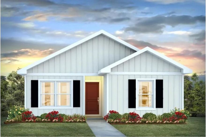 The charming Rivers Cove community offers residents use of it's gorgeous Community Pool, Community Room and Playground.  The ''Sullivan'' plan is a cozy cottage style home with no wasted space, a desirable open design for relaxed living. A stylish 4 bedroom, 2 bath home, plus a large storage room. Easy care beautiful wood look flooring, delightful kitchen with stainless appliances, quiet dishwasher, smooth top range, built in microwave and pantry. Also included is Fabric hurricane door/window protection and a Smart Home 'Connect' system with several convenient Smart Home Devices.  MUST SEE.