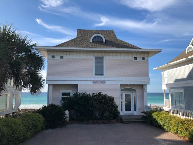 BEACH FRONT RENTAL MACHINE! This Scenic Highway 98 beach house sits directly on the emerald green waters of the Gulf of Mexico in Miramar Beach. This is a 3 bedroom, 3 bath well designed beach cottage. Amazing beach views and sunsets! Vacation renters return year after year. Southern Vacation Rentals manages and grosses over $106K per year in rental income on this House named BEACH PEACH. See 2016 thru 2018 rental history under DOCUMENTS. Cost to own expenses and survey under DOCUMENTS.Buyer to confirm dimensions and square footage.