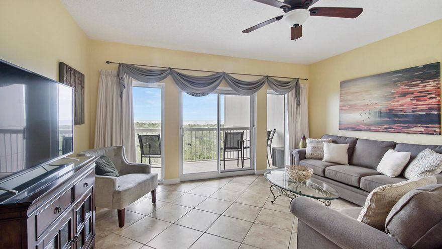 Pictures & Video of this beautiful condo will be posted Sunday the 21st. Incredible GULF VIEWS from this 7th floor CORNER unit. Well maintained 2 bed, 2 bath spacious condo with GULF views from the Family & Master Bedroom. Master bedroom faces the gulf and has direct access to the large balcony. All main living areas are tiled and the unit has a brand new sleeper sofa and loveseat. Corner unit allows for an extra window in the master bedroom that has a picturesque view. Tops'l offers a tremendous amount of amenities. Indoor and outdoor pools, a hot tub, a well-appointed gym, a steam room and sauna, courts for tennis, racquetball, shuffleboard, and basketball. This is a guard gated community. Tons of restaurants and shopping are nearby.