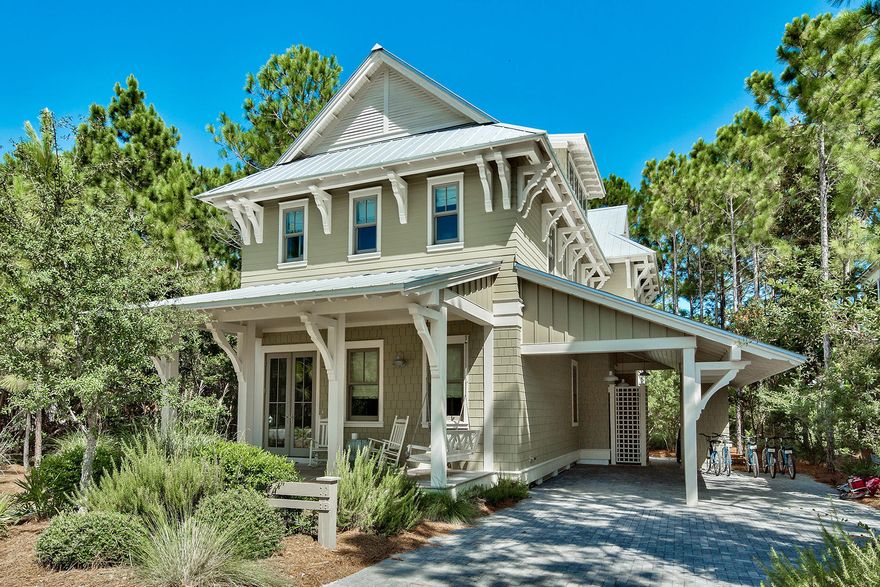 Custom built, 5 bedroom, 5 bath home in coveted WaterColor. This two and a half story property has been impeccably maintained and decorated in an upscale yet welcoming style from the relaxing front porch to the top of the line gourmet kitchen. The spacious floor plan includes high ceilings, walnut floors, wood planked walls, and an abundance of natural light. The main level boasts open living, dining and chef's kitchen which with gorgeous marble counters, professional style appliances and breakfast bar. Chances are, your favorite activity will be spending evenings in the oversized screened porch with fireplace which backs up to a peaceful nature preserve. This large lot also has room to add a swimming pool and outdoor entertaining space.