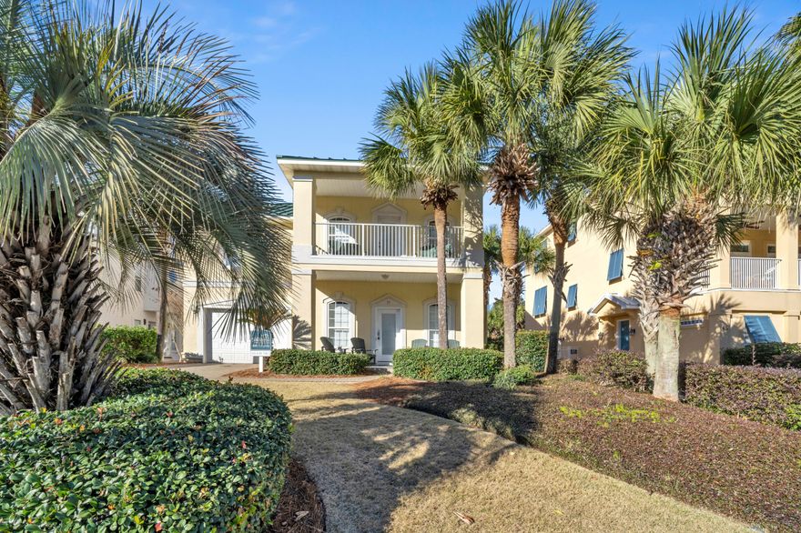 Home is with rental company but owner reserves holidays and family/friends most of the time. Rental projection 100-140K .A home that has room for everyone. 7 Bedrooms & one on every floor with two separate kitchens. Home is freshly painted, new bathrooms from vanities, commodes and showers along with a new second floor kitchen quartz countertop, Two laundry centers on the first floor.  Patios on all levels. Gulf views from multiple areas.  The complex is gated with one of the largest deeded beach area at 565 feet.  Gulf front pool. Interior complex has a heated pool, Hot tub Tennis, exercise room and club room.  Home is two lots to the beach access.  Open large rooms on all three levels.  Not far at all to shopping, restaurants and entertainment