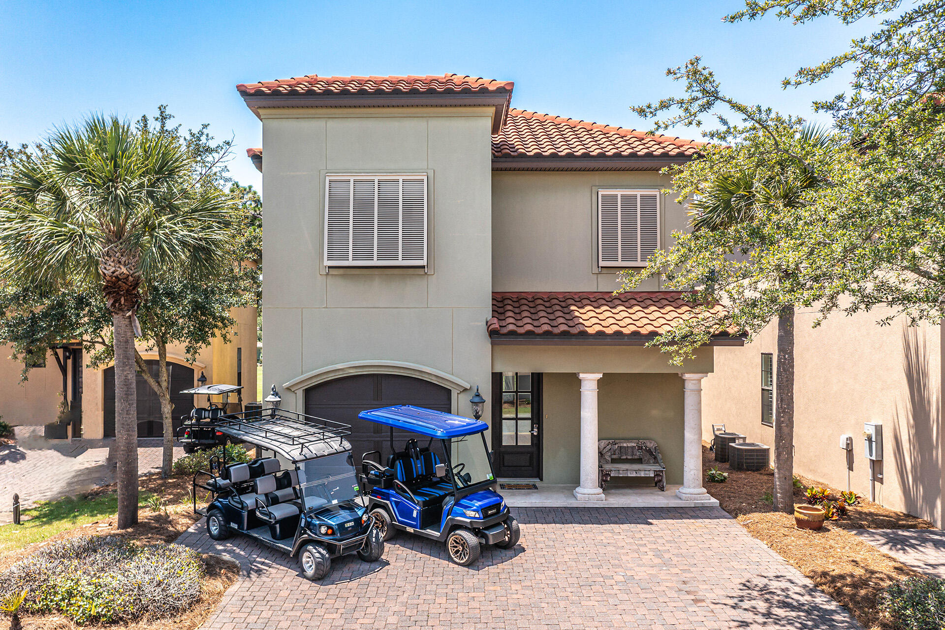 Nestled in the highly sought-after Villa Lago neighborhood of Sandestin Golf and Beach Resort, this stunning Mediterranean-style home offers a perfect blend of luxury, comfort, and resort-style living. Situated on a desirable lot within a cul-de-sac, and overlooking the 5th hole of the Baytowne Golf Course, this fully furnished 4-bedroom, 4-bathroom home is ideal as a primary residence, vacation retreat, or investment property. Every room has been meticulously designed with high-end furniture, exuding style and comfort. The open floor plan kitchen boasts brand new quartz countertops, a marble picket tile backsplash, new appliances including a microwave and refrigerator, perfect for entertaining. The first level is flooded with natural light through ample windows, offering views of the pristine greenspaces, creating a warm and inviting living area. Stay comfortable year-round with brand new HVAC systems on both levels and new aluminum shutters for added protection and style. Upstairs features 3 additional bedrooms, including a grand master suite, a junior king suite, and a unique bunk room with queen-over-queen bunks and an ensuite bath. All bathrooms feature quartz surfaces, sleek matte black faucets, slim bezel edge mirrors, and high-end vanity lighting for a modern, sophisticated feel. Expansive balcony on second level offers serene views of the golf course, providing a peaceful outdoor retreat. This property includes a 1-car garage, 2 golf carts and community pool, allowing you to enjoy everything the Sandestin Golf and Beach Resort has to offer. The spacious design, modern interiors, and incredible community amenities, this home is truly a cut above. Whether you're looking for a full-time residence, a vacation home, or a lucrative rental property, this Villa Lago gem has it all. Come experience resort living at its finest!

As an introduction to the Sandestin lifestyle, we invite our new owners to explore amenities that make Sandestin special. The listing brokerage and seller(s) are presenting the buyer(s) of this property with (2) 90-minute rounds of Tennis court time, a golf foursome at one of our three championship courses, and a round of golf for up to four (4) players at the unrivaled Burnt Pine Golf Club.

Sandestin Golf and Beach Resort features more than seven miles of beaches and pristine bay front, four championship golf courses, 15 world-class tennis courts, a 226-slip marina, a fitness center, spa and celebrity chef dining. Shop, dine and play at the charming pedestrian village, The Village of Baytowne Wharf and more. Inside the gates of the resort, residents enjoy a balanced lifestyle of high-class living, spanning the 2,400 acres from the beach to the bay. Everything within the gates of the resort is accessible by golf cart or bicycle. The entire resort is interconnected by miles of pedestrian, bike and golf cart paths that weave through groves of live oaks, meandering past natural lagoons, fountains, man-made lakes, and meticulously landscaped fairways.


