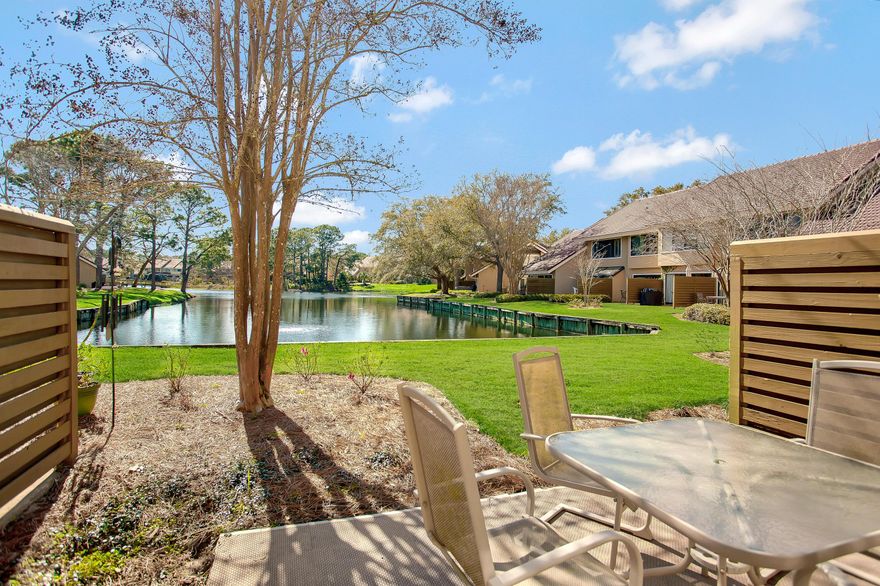Lakefront townhome located on the south side of Sandestin Golf and Beach Resort. and a short distance from the beach and neighborhood pool. Lots of windows for an abundance of natural light. Hard surface flooring downstairs for easy maintenance and cleaning. Outdoor patio with lake views for grilling or just relaxing.  Plenty of room for additional storage to keep bikes, beach chairs, and toys in the exterior storage closet.