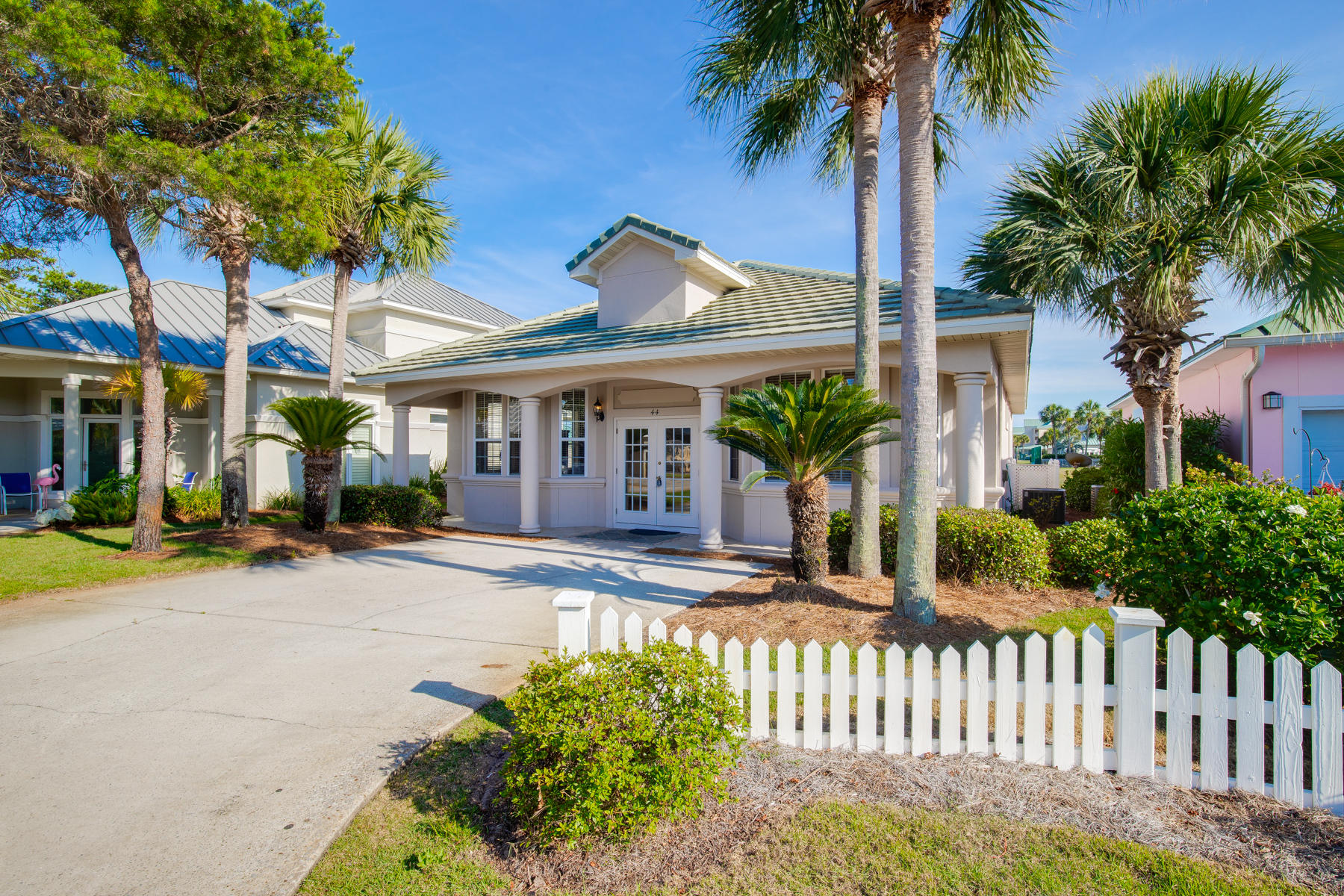 Enjoy everything the beach lifestyle has to offer in this updated cottage in Maravilla. This beautiful home is situated on one of the two coveted cul de sacs located in this gated beach community and is one of the closest homes to the sugar white sands of the beaches found on the Emerald Coast. You will immediately notice the well maintained landscaping as fresh exterior which was painted about two years ago. The interior was remodeled in 2020 which included new luxury vinyl plank flooring in the bedrooms, fresh paint throughout, and new refrigerator and range. The comfortable layout features tall ceilings, open floor plan in the living/dining space, three bedrooms, two baths, attractive kitchen, & a nice size laundry room with a full-size washer & dryer.