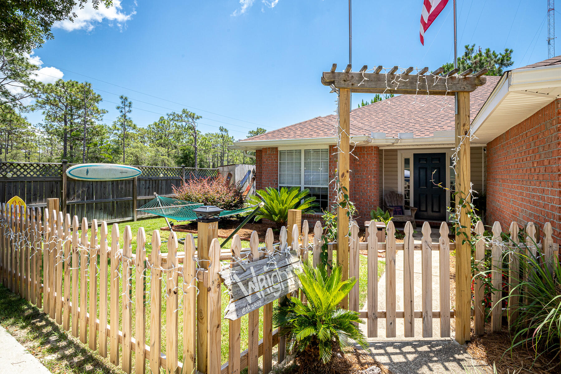 3BR/2BA brick & vinyl home now available in Mack Bayou Estates in Santa Rosa Beach! Sellers have meticulously cared for this home! Centrally located close to 30A and the Emerald Coast beaches, Sacred Heart Hospital, the elementary school, and all the shopping and dining Santa Rosa Beach offers! Interior of the home offers spacious living room with vaulted ceilings and electric fireplace; kitchen with pantry, breakfast bar, and beautiful tile backsplash; dining space with lots of natural light; large master bedroom with en-suite bathroom and 2 guest bedrooms with additional guest bathroom. The exterior of the home offers a fantastic covered back deck and large yard with privacy fence. There is also a 2 car garage and perfect