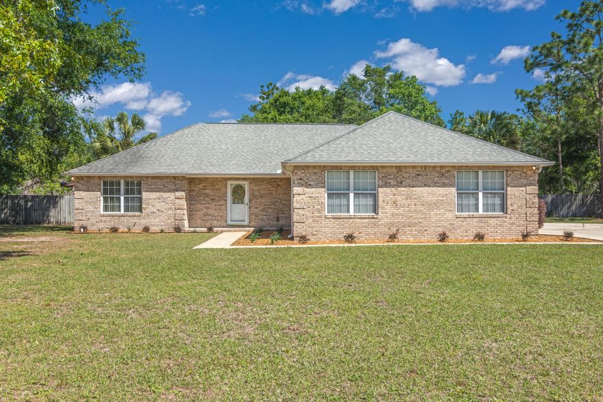 Enjoy your very own Florida Oasis in the highly sought-after neighborhood of Coronado Village, conveniently located south of I-10 and in close proximity to Eglin AFB, Duke Field, and 7th Special Forces Group. This beautiful split floor plan, 3-bedroom, 2-bath home is situated on a cul-de-sac in a quiet, family-friendly neighborhood. Enter the living room and immediately notice the open and inviting feeling created by the vaulted ceilings and fireplace. The oversized master suite features a garden tub, separate shower, and dual vanities in the bathroom. Get ready to relax or entertain in your backyard with a heated pool, large gazebo, and an enclosed Florida Room. This home has a newer pool liner, the water heater was replaced in 2019, and the HVAC replaced in 2016.