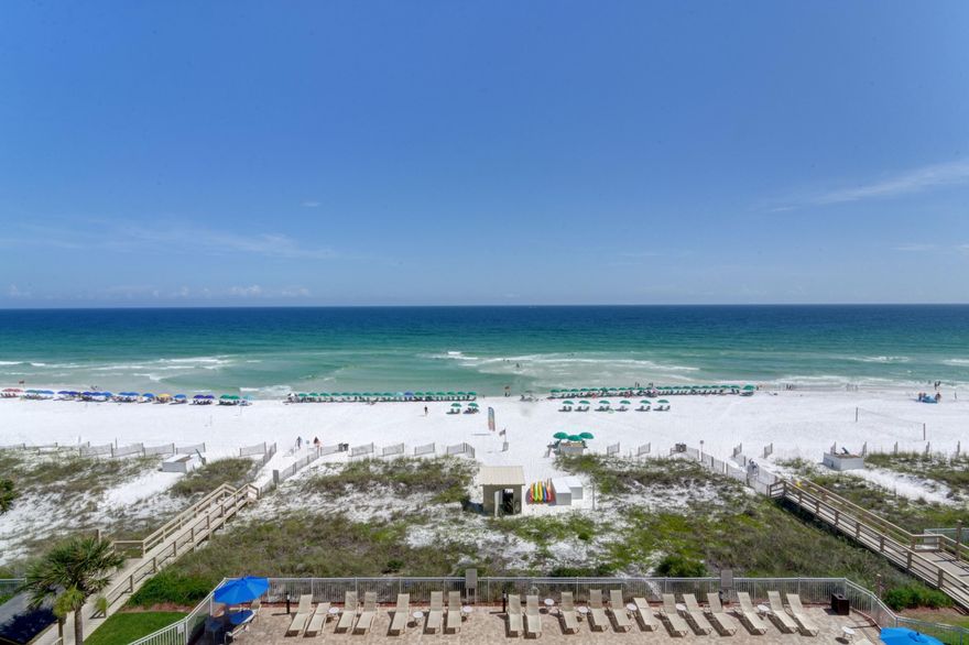 BACK ON MARKET! Beautiful 2 bedroom/2 bathroom gulf-front with spectacular views! Newer furniture in living room and dining room. Brand new master furniture and guest room furniture. Great investment or second home. New A/C May 2015, unit repainted October 2017, Plank, wood look tile, stainless appliances, balcony tiled January 2017, living room custom drapes January 2018. Parking spot is being transferred to another unit-not sold with this unit.