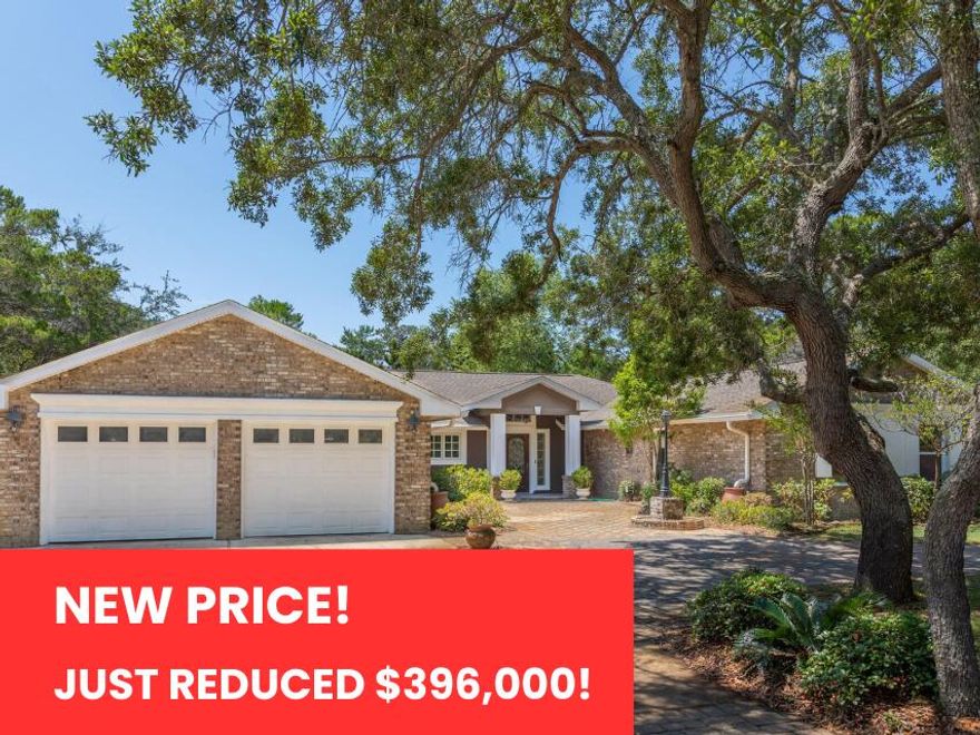 Just Reduced almost $400,000! YouTube Tour: https://youtu.be/HnVHCw33mAk?si=HninqFyGg6Fxn1zl -- Situated on over an acre with no HOA -- the opportunities are endless. Plenty of space to add a detached garage, carriage house, boat/RV parking and so much more. Walton Way is a quiet, dead end street with little traffic on this far west end. Easy access to the bay, new park and the beautiful beaches of South Walton and Destin. This home offers over 3,500 square feet of classic Florida living. With three bedrooms, plus a smaller fourth bedroom (currently being used an office) three full baths, a lovely Florida room with access to the pool surrounded by a beautifully landscaped yard. This private estate backs up to the Emerald Bay Golf Course and is sure to impress!