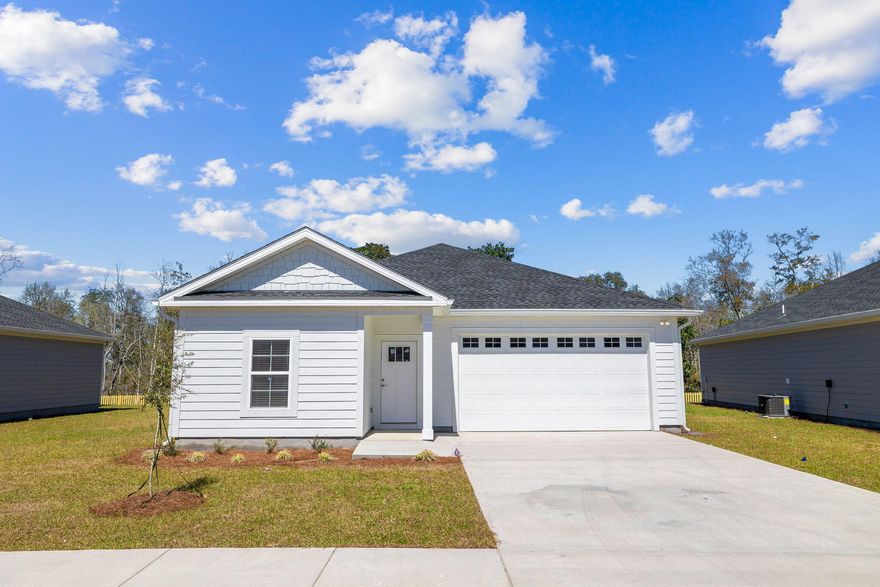 $10,000 toward closing costs & prepaids! Introducing a stunning new construction home in the highly desirable Riverwalk community! This coastal-inspired residence offers a spacious two-car garage, 1850 square feet of living space, and an open floor plan for seamless living. The kitchen features quartz countertops, white shaker cabinets, luxury vinyl plank flooring, and stainless steel appliances. With superior workmanship and an upgraded trim package, this home exudes quality and style. The exterior features fiber cement HardiePlank siding, a covered patio, and the option for a screened porch and fenced-in backyard. A sprinkler system is included for easy maintenance, and the garage comes finished and painted. Plus, the purchase price includes a 2-10 builders warranty.