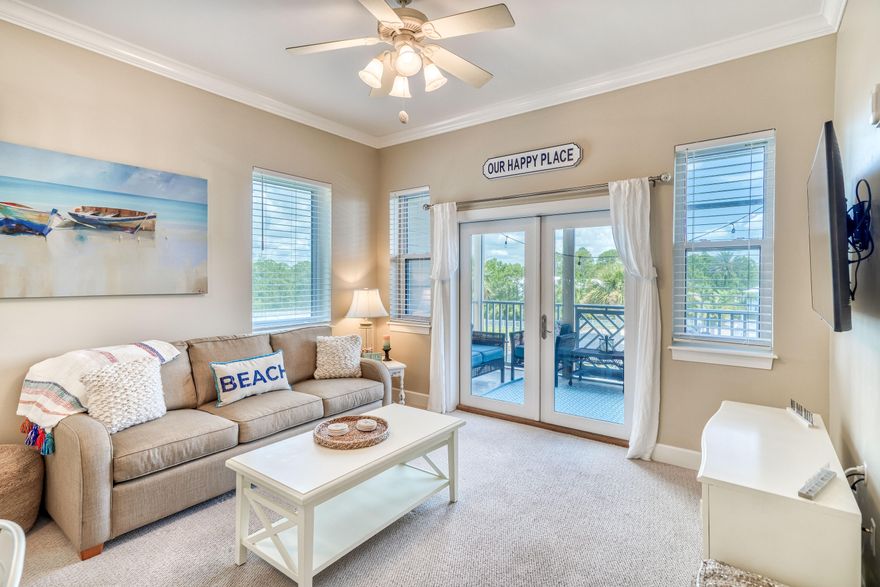 Unit 1310 at Seagrove Highlands is a turn key investment opportunity or second home. This 3 bedroom, 2 bath, third floor corner unit comes fully furnished with a few minor exclusions. Seagrove Highlands is a short walk to the Beachwood Villas beach access and an easy bike or golf cart ride to the shops, restaurants, and live music in Watercolor/Seaside. Short term rentals are permitted at Seagrove Highlands.