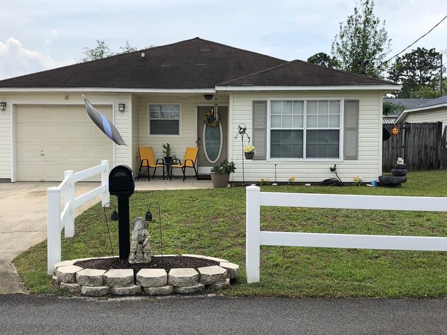 Great first home with brand new roof (20 Sep '19) for someone just starting out; or a great 3 bedroom, 2 bath home to downsize into! Also, the glass in 6 windows and sliding glass doors replaced, 23 Sep. On the South side of I-10 for convenience to bases o South Okaloosa work, too. Home has a split bedroom plan & durable hardwood floors, and the laundry is inside the home! At this price, this is a GREAT investment home! Kitchen has well maintained formica counters with microwave, electric stove, disposal, stainless steel fridge, and beautiful tile flooring! The mstr bath has dual vanities, tile flooring, and garden tub. Backyard is privacy fenced with large patio with pavers. You are never far from the white sandy beaches of the Emerald Coast, so make your appointment, today! Cheers