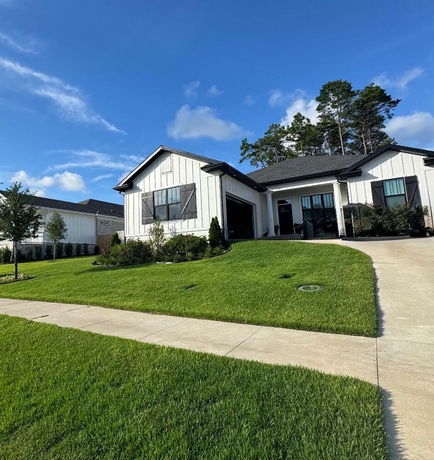 Deer Moss Creek is the place to be!! Welcome home to this three-bedroom, two-bath luxury residence in the vibrant & exciting Deer Moss Creek community of Niceville. Built just a few short years ago, this thoughtfully designed single-family home blends modern elegance with everyday functionality. Curb appeal shines with manicured landscaping, an inviting front porch, and designer exterior shutters. Inside, you're greeted by tall ceilings, abundant natural light, and a private home office with a door, perfect for remote work or quiet retreat. The open-concept living and kitchen area is anchored by an electric fireplace with shiplap surround, creating a warm yet contemporary focal point. The chef's kitchen is beautifully appointed with sleek white cabinetry, stone countertops, stainless steel appliances, a farmhouse sink, gas range, and ample prep and storage spaceideal for both entertaining and everyday living. Luxury vinyl plank flooring flows throughout the main living areas, while a well-designed landing zone off the garage offers cabinetry, shelving, hooks, and extra storage for seamless organization. The spacious primary suite is a true retreat, featuring a large double-sink vanity, generous walk-in shower, and an exceptionally large walk-in closet with built-in storage. Two additional bedrooms include custom built-ins and closets, and the guest bath offers dual sinks with a tile-surround tub/shower combo. Step outside to a fully fenced backyard with lush green grass, patio enclosure, and a fire pit, perfect for relaxing evenings or hosting friends. Additional highlights include a EV plug-in station, two-car garage with space for storage racks, and modern finishes throughout. Residents of this master-planned community enjoy resort-style amenities including a clubhouse, community pool, grills, and playgroundall in a welcoming neighborhood designed for connection and comfort. This exceptional home offers style, sustainability, and a true sense of communityan opportunity not to be missed. Contact us today for your private showing!!