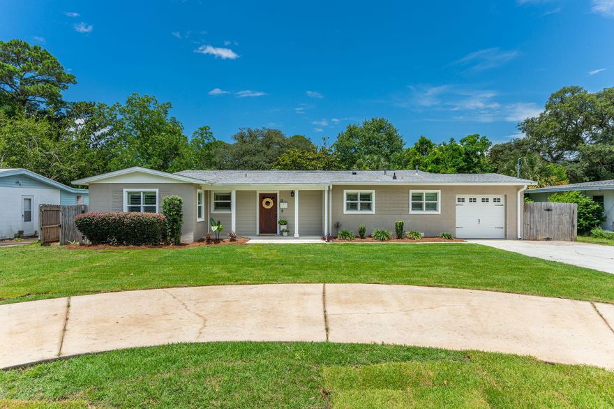 Welcome to your Fort Walton Beach dream home--an Elliott Point gem that blends classic charm with modern efficiency. Situated on a generous 1/4-acre lot in one of the area's most beloved neighborhoods, this fully renovated concrete block ranch has been thoughtfully reimagined from the ground up, offering both style and peace of mind. Every major system has been updated, giving the home a new effective build date of 2010 while preserving the character of its 1950s roots.Step inside and you're greeted by a spacious, open-concept layout anchored by an oversized kitchen that was clearly designed for gathering. Featuring granite countertops, a gas range, white shaker cabinetry, stainless steel appliances, subway tile backsplash, and a dramatic ceiling-mounted hood, this kitchen is as functional as it is beautiful. Just off the kitchen, you'll find an indoor laundry and pantry/mudroom area with access to the one-car garage with mini split HVAC system. A must have for summer workouts or turning the garage into a hobby room!

The home's flexible layout allows for two distinct living and dining areas, one of which is centered around a cozy wood-burning fireplace framed by a handcrafted Pecky Cypress mantle. A set of charming wood barn doors opens to an oversized pantry with custom built in shelving making organizing easy. Throughout the home, custom details shine includingsolid pine craftsman-style doors, cased windows, designer lighting, and millwork add warmth and character at every turn.

The hallway leads to three well-sized bedrooms and two fully renovated bathrooms. The primary suite overlooks the sparkling backyard pool and features a double vanity and large frameless glass shower with custom tile work and double shower heads. Closets in every room have been upgraded with customized built-in shelving, and plantation shutters to add a timeless, finished look to every window.

Step outside and you'll find your private Florida oasis. The backyard is made for entertaining, with an expansive paver patio, fire pit, and a beautiful in-ground pool with a newer liner (2022). A pergola adds shade and ambiance, while the fully fenced back yard offers room for kids, pets, and parties alike. A large barn shed with a metal roof provides extra storage, and the newly installed sod and brand new irrigation system (2025) keep the landscape lush and easy to maintain.

And here's the best partthe home is equipped with fully paid-off solar panels, installed in 2020, drastically reducing monthly power bills and saving you from Florida's notoriously high energy costs. Paired with ceiling fans throughout and energy-efficient systems, this home is as practical as it is pretty.

Rest assured knowing all the major systems are either new or newer including the HVAC system (2023), new water heater (2024), and a roof installed in 2017. The half-moon driveway adds extra parking, perfect for guests, and the beautifully re-stained front door (2025) adds a welcoming touch.

Located south of Hollywood Blvd, just minutes from downtown Fort Walton Beach, the bay, and local boat ramps, this location offers quick access to parks, tennis courts, water adventures, and weekly community events. You're a short drive to the beach, close to Publix, and tucked into a friendly, walkable neighborhood filled with mature oaks and old Florida charm.

This one truly has it allstyle, function, and locationplus the energy savings and low-maintenance perks that make it a smart investment. Don't miss your chance to make it yours!