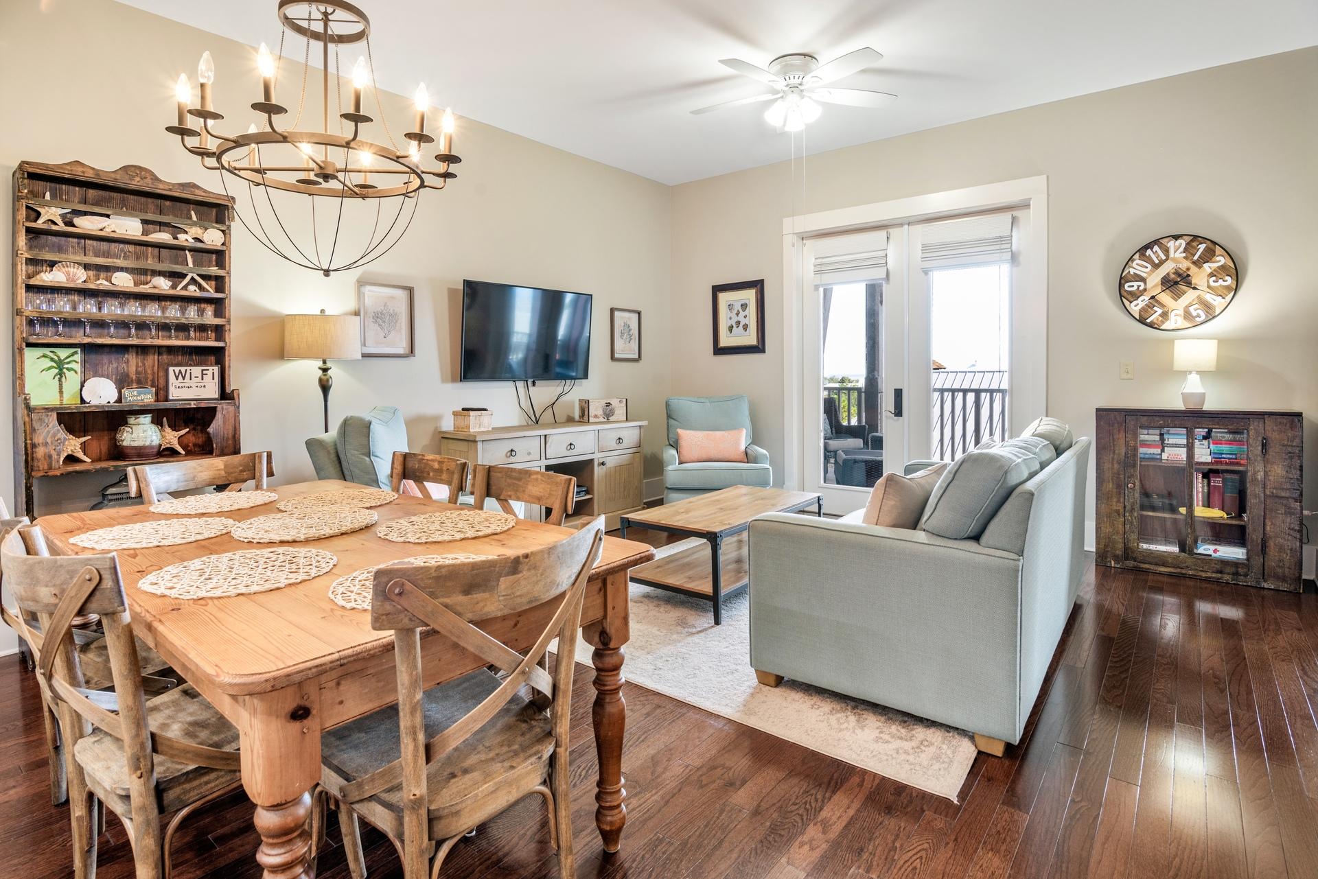 'CURRENTLY UNDER CONTRACT, SELLER ACCEPTING BACKUP OFFERS' Here is your opportunity to own one of the best 2BR condos in the highly sought-after Redfish Village community, which is located only one block from the Gulf of Mexico in Blue Mountain Beach. It features not only a convenient shuttle to its deeded Gulf beach access with private bathrooms but also its own scenic walking trail to a boardwalk and dock overlooking Redfish Lake. Unit M1-408 is one of the most desirable condos in Redfish Village as it not only comes fully furnished and rental ready but it also has GULF VIEWS, which is rare for any property located on the North side of Scenic Hwy 30-A. It has 10 ft ceilings, high end stainless Viking and JennAir appliances, hard wood flooring, granite counter tops, and light solid wood cabinetry. Plus, a deeded covered parking space. The owners just added a new 55" Samsung Smart TV and all new high-end patio furniture. This condo also underwent a comprehensive HVAC duct cleaning and mold spore preventative treatment within the last year. Owner pride is shown throughout this condo and it is priced to sell.
Redfish Village also has abundant onsite amenities including 2 pools, green space, gas grilling area, children's playground, fitness room, owner's lounge with a theater room. It is also surrounded by local restaurants (including the super popular onsite Redfish Taco), tourist shops, and the Blue Mountain Ice Cream Parlor.