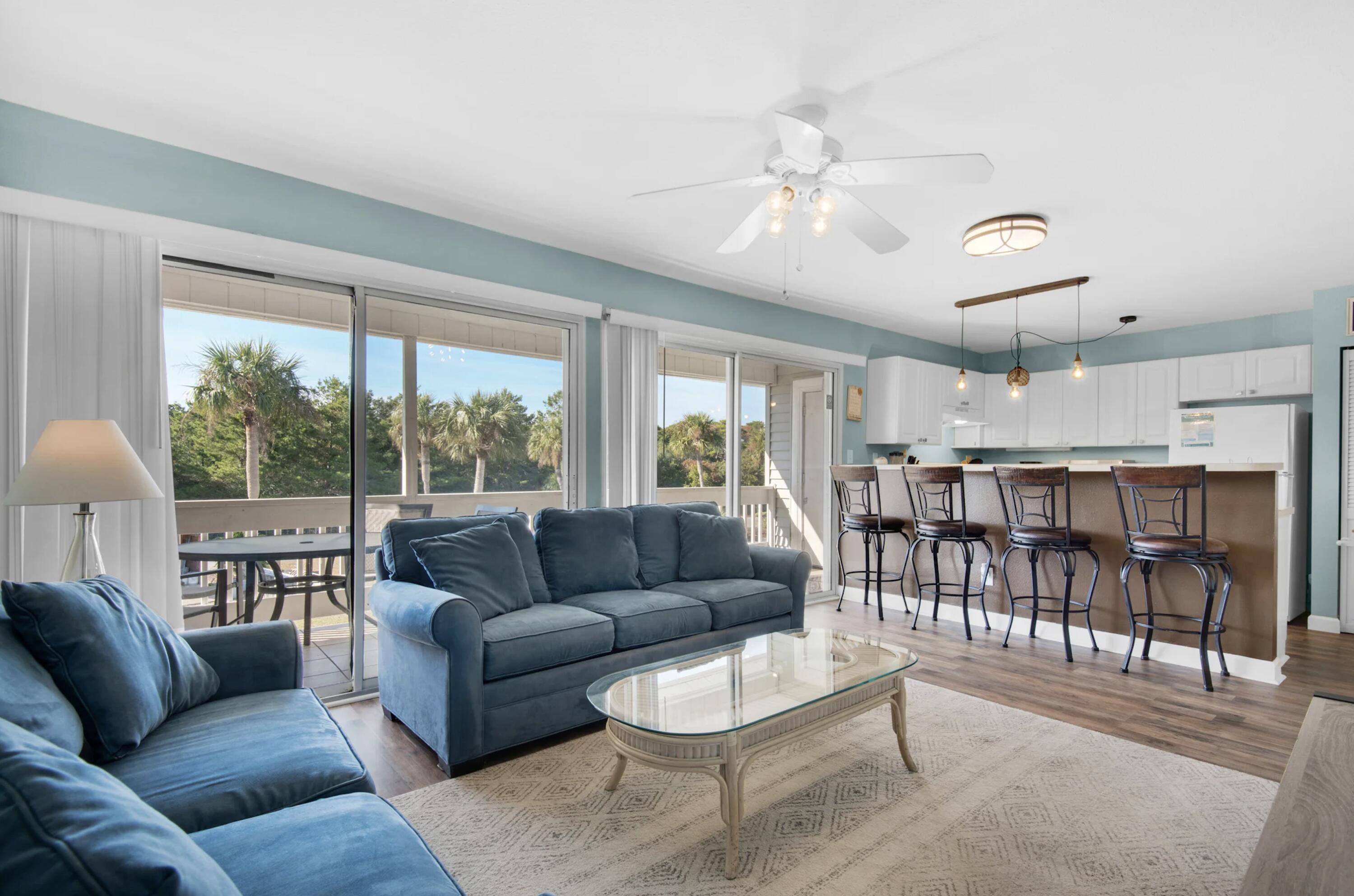 LOCATION LOCATION LOCATION- Right in the heart of Destin! Gulf Terrace is a gated community, that allows short term rentals with projections for over $27,500*. The complex boasts a fishing lake on 26 manicured acres, three pools, two tennis courts, a clubhouse, BBQ grill picnic areas, bike racks, 24-hour security, on-site maintenance, and plenty of parking. Local beach access is within a mile! This spacious west-facing, 1 bedroom condo has an extra long balcony where you can enjoy your morning coffee. It being sold fully furnished to include the washer and dryer in the balcony utility closet!