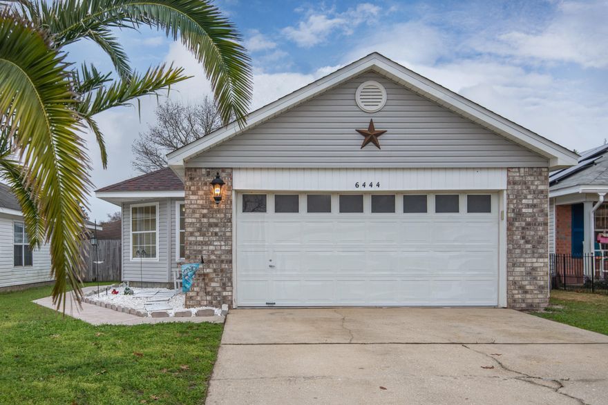 Welcome to this Waterfront community with sidewalks, park, & dock. Convenient location, close to shopping, restaurants and just a quick drive to the beach. This affordable and charming 3 Bedroom 2 bath 2 car garage home has so many upgrades! Features a spacious Living Room with built in shelving, kitchen with built in kitchen table seating, fresh paint throughout, wood like flooring, privacy fenced back yard with Astro Turf, rocked fire area and small shed. 2019 GE WASHER & DRYER included. 2016 Roof. This awesome Waterfront subdivision features a waterfront picnic area, park area and Dock right on the Santa Rosa Sound to catch the amazing sunsets!