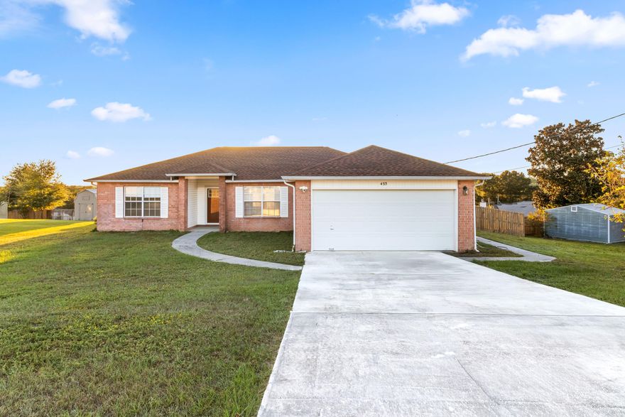 Welcome to this move-in ready 3-bedroom, 2-bath home in South Crestview. Freshly painted and featuring a new roof installed in 2024, this home has been thoughtfully maintained and is ready for new owners. Inside, you'll find LVP flooring throughout with tile in the kitchen and bathrooms for easy upkeep. The living room offers a comfortable place to relax, while the adjoining sunroom opens to a covered back deck -- a great spot to enjoy the peaceful backyard and beautiful horizon views. Conveniently located near Interstate 10, the home offers an easy commute to Duke Field (about 20 minutes) and Eglin AFB (about 35 minutes). With its updates, comfort, and great location, this home is ready to welcome you.