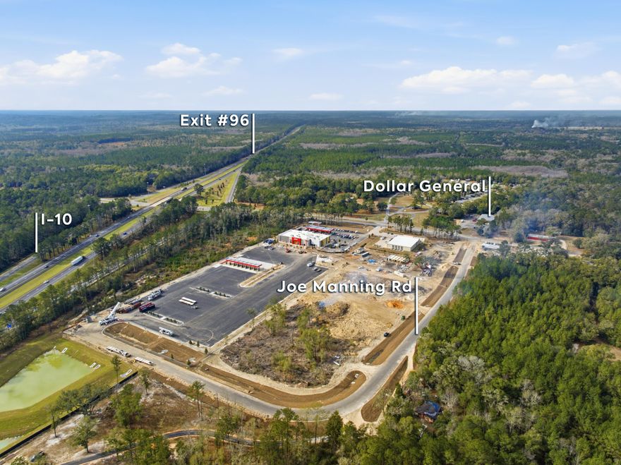 7.2+/- acre commercial development site located at the I-10 / State Road 81 interchange in Holmes County, one of the fastest-growing commercial nodes on the Florida Panhandle I-10 corridor. Subject property directly adjoins The Family Dollar & the new Pilot Service Center currently under construction, creating exceptional traffic generation and visibility.Parcel is suitable for a wide range of commercial uses including travel services, QSR, retail, hospitality, logistics, and service commercial. Property has sewer, water, and electric to the site. Seller will consider dividing the parcel for multiple users or phased development. Excellent access and visibility with proximity to interstate ramps and SR-81 arterial traffic.