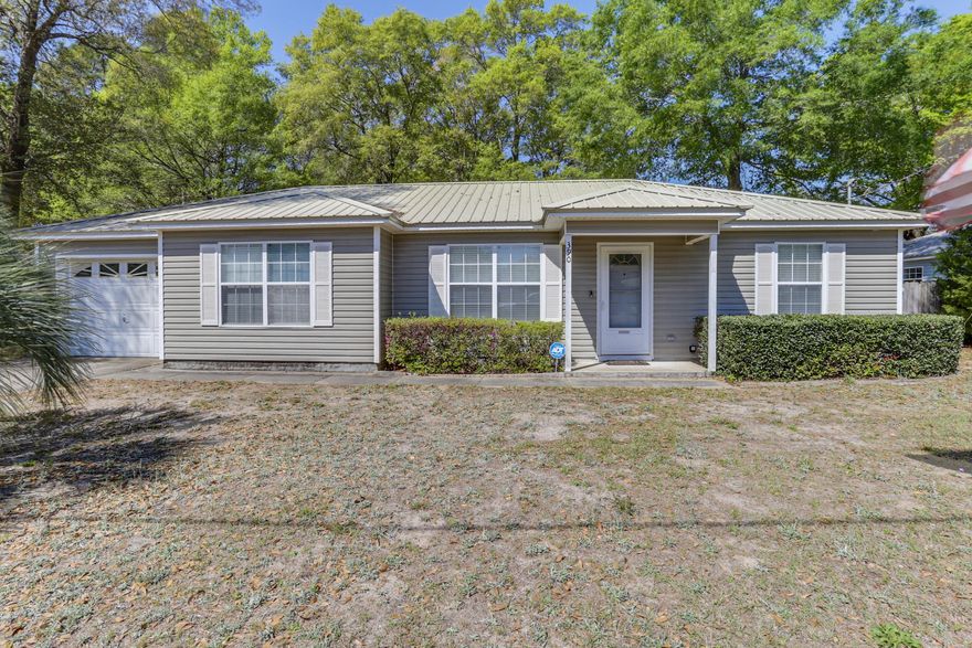 Conveniently located - Just minutes away from Duke Field, 77th Special Forces, and Eglin AFB. 3 bedroom and 2 bathroom, split floorplan, walk in closet in the master bedroom. Kitchen has plenty of counter space, large pantry, working desk, and opens up to dining and living area.  Very nice enclosed patio to enjoy your morning coffee, large fenced backyard with mature trees giving you lots of shade. 2019 Metal Roof, Hot Water Heater 2016 and HVAC was replaced in 2015.