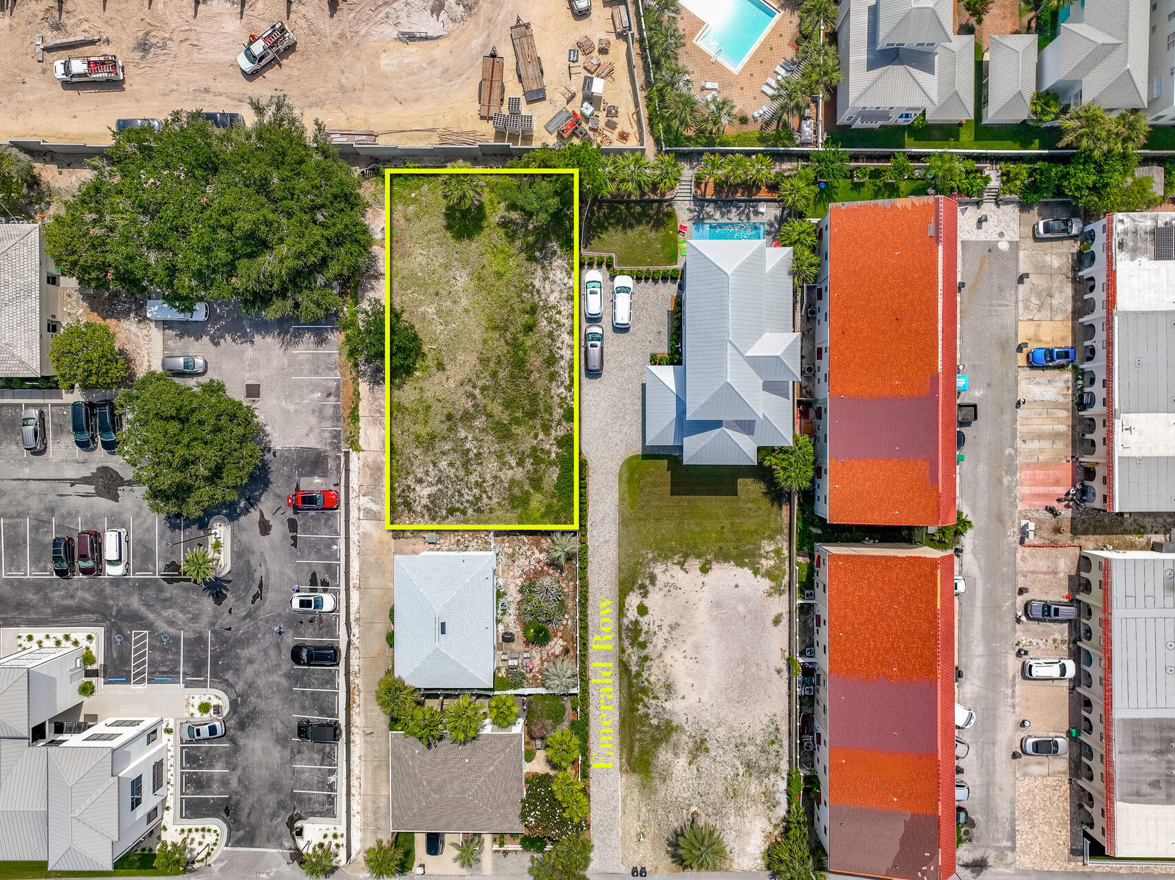 Great location to build your beautiful beach home! The two Emerald Row Lots 3 & 4 are combined. Located in Miramar Beach just South of Scenic Gulf Drive. The lots are within walking distance to the sugar white sandy beaches and glistening emerald green waters of the Gulf of America. Close to restaurants, entertainment, and shopping at Silver Sands Premium Outlets. A private adjacent boardwalk provides walking access to the beach. Short term rentals are approved for this community. Build your permanent dream home or income producing vacation rental! No HOA fees!City water and sewer available. Flood Zone ''X'' designation.Buyer to confirm all information.