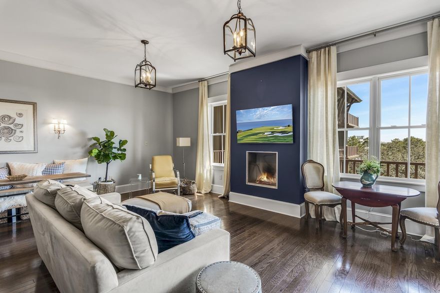 This spacious condominium with 3 bedrooms, 3 baths plus a bunk room with double bunks is fully furnished and located in the M-2 purely residential building at Redfish Village.  This is the largest floor plan with 1,635 sq ft and is ideally located along popular Hwy 30A in the heart of Blue Mountain Beach only a short stroll, bike, or shuttle ride to the deeded private beach access with beach service, parking, bathrooms, and showers.  The open floor plan of the living, dining and remodeled kitchen combination provides a wonderful place to entertain during your stay at the beach, as well as excellent opportunity for rental potential. The kitchen, complete with white wood cabinets, tile backsplash, stainless appliances, a huge butcher block breakfast bar and granite countertops is the perfect