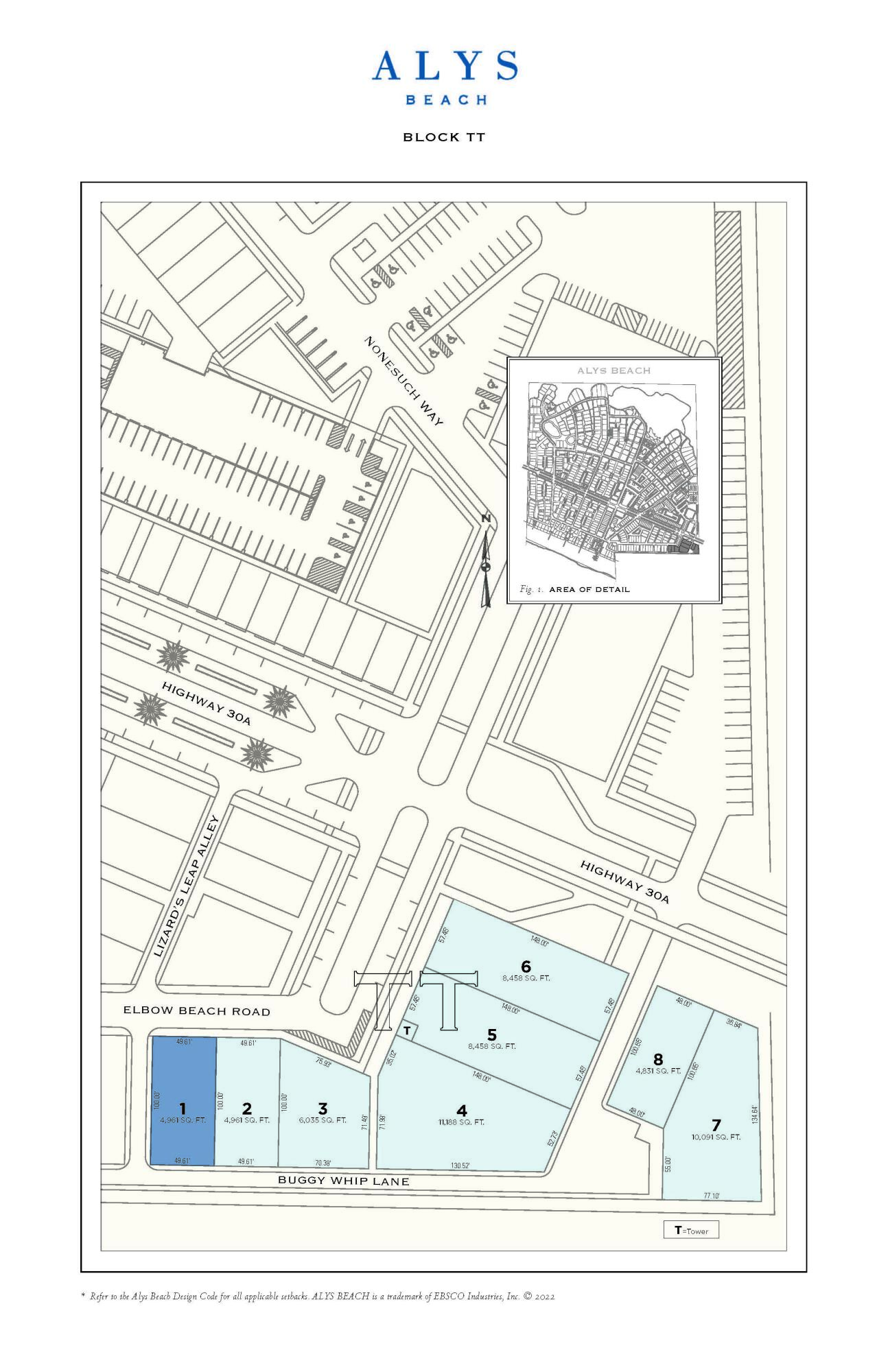 The TT Block homesites are located contiguous to the recently purchased UU & VV Blocks in the southeast corner of Alys Beach adjacent to Paradise by The Sea.