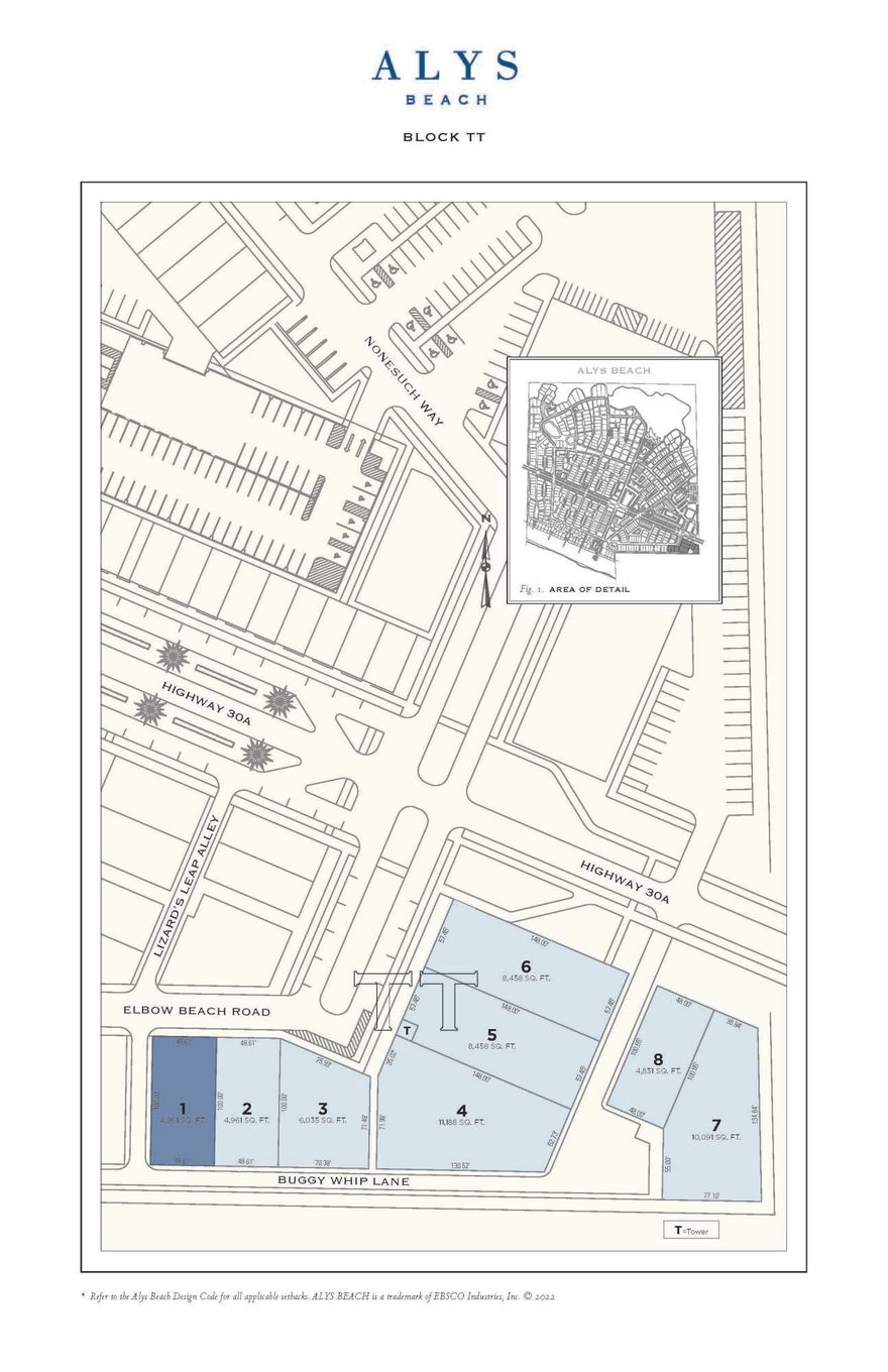 The TT Block homesites are located contiguous to the recently purchased UU & VV Blocks in the southeast corner of Alys Beach adjacent to Paradise by The Sea.