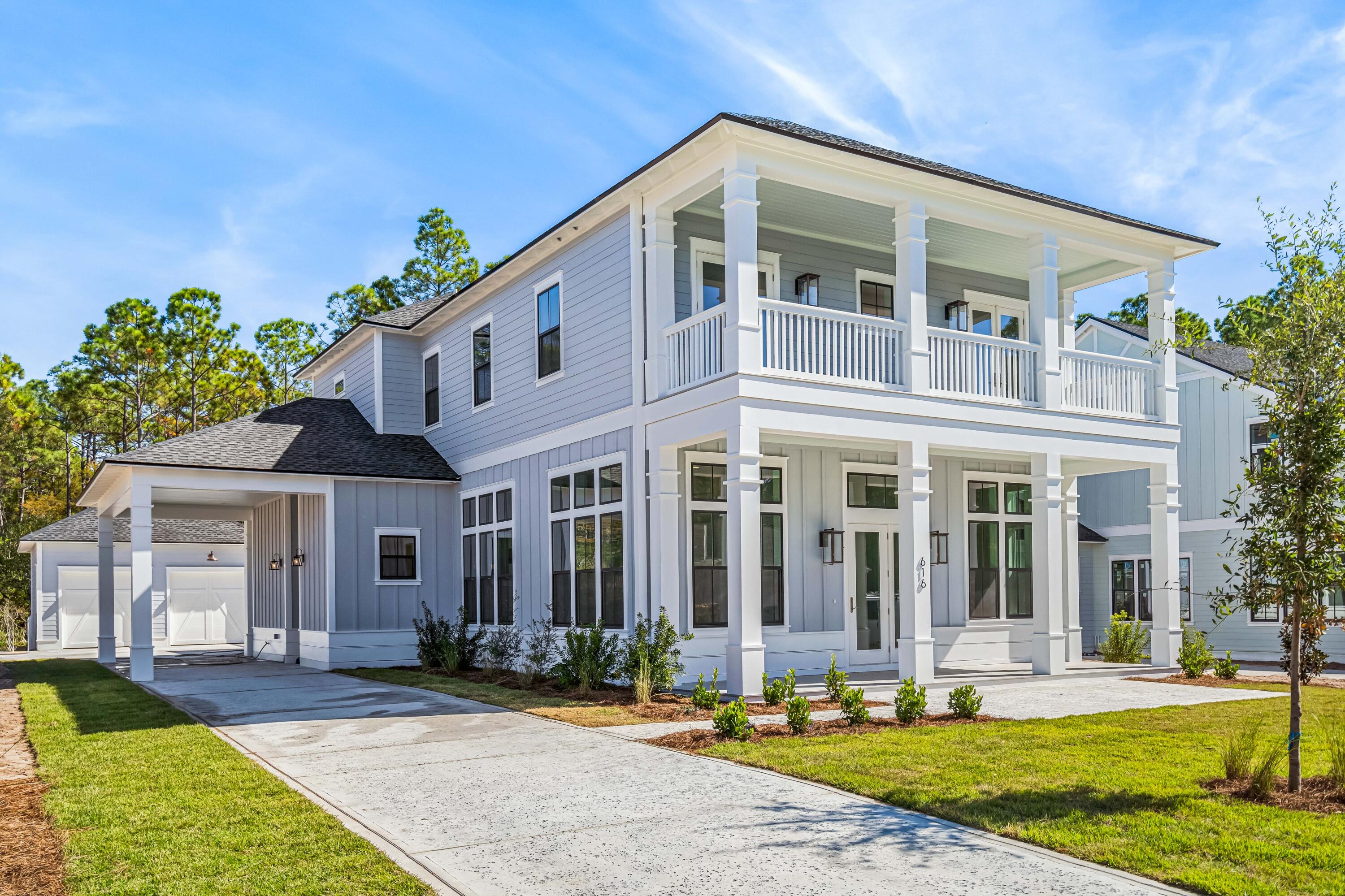 JUST REDUCED $150,000! BRAND NEW Origins residence epitomizing coastal elegance and modern comfort. With 4 bedrooms, an office, a media room, and 4 and a half luxurious bathrooms, this home offers ample space for both family and guests. Over $25k in upgrades completed by the owner including amp-ready speakers throughout. Built by Arkon Group, one of the most prestigious local builders, this home is the definition of quality craftsmanship. As you step inside, you'll immediately be captivated by the spaciousness and sophistication of this home. The first floor boasts hardwood floors, shiplap walls, quartz countertops throughout and soaring 12-foot ceilings, setting the stage for grandeur and style. Enjoy the ultimate in convenience and privacy with two primary suites, one located on the main level. Each primary suite is a haven of tranquility, featuring impeccable marble floors and quartz countertops. The heart of the home is undoubtedly the gourmet kitchen, outfitted with top-of-the-line Wolf and Sub-Zero appliances, including a Wolf stove, Sub-Zero refrigerator, Wolf drawer microwave, and Bosch dishwasher. Unwind by the gas fireplace in the living room, where warmth and ambiance create the perfect atmosphere for intimate gatherings. A private office on the main level provides a quiet retreat for work or study, while an upstairs loft/media room offers endless possibilities for relaxation and recreation. The two guest bedrooms upstairs each have balcony access, while the second primary suite has its own private balcony overlooking the pool and lush landscaping of the backyard. A large garden tub, separate shower, marble floors, quartz countertops and a dual vanity welcome you in to the primary bath.
Sprawling 1,126 sq ft of covered deck space, between the first and second floor, perfect for al fresco dining, lounging, and taking in the beautiful surroundings. The outdoor amenities include a beautifully appointed summer kitchen with a built-in gas grill. The large heated pool, complete with a sun bench, ensures year round enjoyment. Rinse off in the outdoor shower by the detached two car garage.
Offering a lifestyle of both modern convenience and appreciation of the natural environment, the 1,400-acre WaterSound Origins community is located near all the highlights of South Walton including beaches, shopping, and dining. Amenities include the Village Commons with resort style swimming pool, an events lawn, fitness center, and sports courts plus parks, walking trails, and access to Lake Powell with complimentary kayaks for residents' use. Origins Golf Club is a six-hole regulation short course located within the community that also plays as a nine-hole executive course or a 10-hole, par-3 layout. The growing WaterSound Origins town center at the front of the neighborhood includes a Publix grocery store, multiple restaurants, and other services. Owners have the opportunity to join the WaterSound Club with multiple amenities to members including private beach access, beach services, swimming pools, dining, two private golf courses, and the brand-new Lifestyle Center at Camp Creek.
