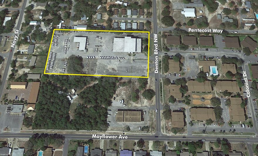 A lease opportunity situated on +/-4.62 acres and containing two buildings. One building features a total of 18,258 SF: the first level contains 8,665 SF of office space, the second level contains 4,619 SF of finished space, and in addition there is 4,989 SF of warehouse space with a loading dock. The second building includes five mechanical service bays and office space.
