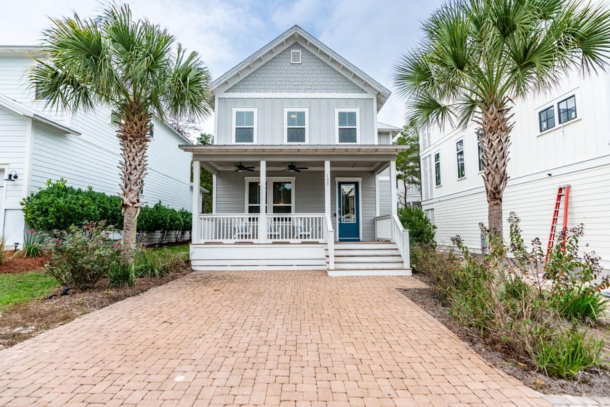 This charming Beach House is priced to sell! Just a 3 min. drive to the beach.This Communities best kept secret is that they have a dock with access to Lake Powell, largest Coastal Dune Lk.The Community House and Pool are situated right by the Lake and there is an extended dock where you can launch kayaks and canoes or just sit by the dock and watch the beautiful sunsets. Being sold fully furnished, with the exception of bed linens and towels. Open kitchen, dining and living area.Four bedrooms, one of which is located on the ground floor.Master, additional guest room, and Bunk Room are on second level.Nice front porch to sit on and also covered side porch. Back porch has a locked closet which is great for storing beach chairs and bikes, etc. ideal for beach gear, bikes, and more.