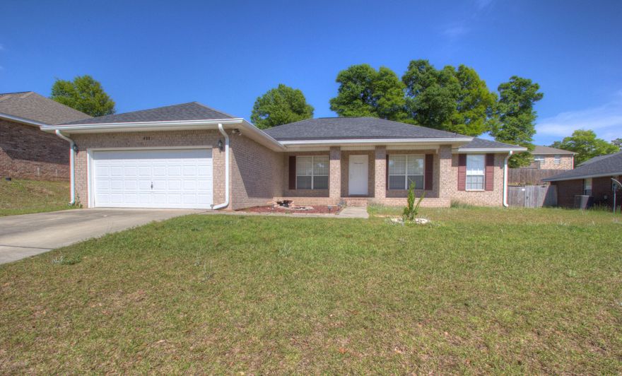 Special short sale home is welcoming and huge with plenty of room! The large living room has a fireplace and vaulted ceiling for drama. Kitchen has tons of maple cabinets and counter space, a pantry and breakfast bar, and is open to dining area. Two bonus rooms could be used as office or formal dining. The master bedroom is roomy enough for a lounge chair and master bath has large garden tub, separate shower and double vanity. Back yard slopes us steeply, ask your agent for ''Back Yard Ideas'' we've attached to the listing. Buyer to verify all data. Square footage source  Okaloosa Property Appraiser website. Buyer to rely solely on own appraisal for square footage and own survey for lot size.