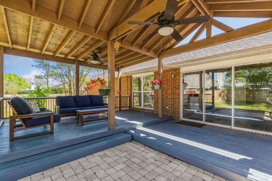 SOUTH CRESTVIEW & just renovated! This all brick, split-floorplan home has a new roof, new Cali Bamboo waterproof LVP flooring throughout, new quartz kitchen counters, new stainless-steel appliances - w/gas stove, new gas water heater, new bathroom vanities, fresh paint & lots more! The covered back deck with 2 ceiling fans and bistro lights is an entertainer's DREAM! It even has a gas stub for your BBQ grill! The flat fenced-in backyard even has a shed/workshop. The master suite is large enough for a king bed and the en-suite has a separate tub AND shower. Don't forget the walk-in closet w/built-ins. A separate office could serve as a 5th bedroom if desired. Living room has vaulted ceilings w/ a fireplace and wood plank accents. The HVAC has a UV light to help w/air quality. See today!