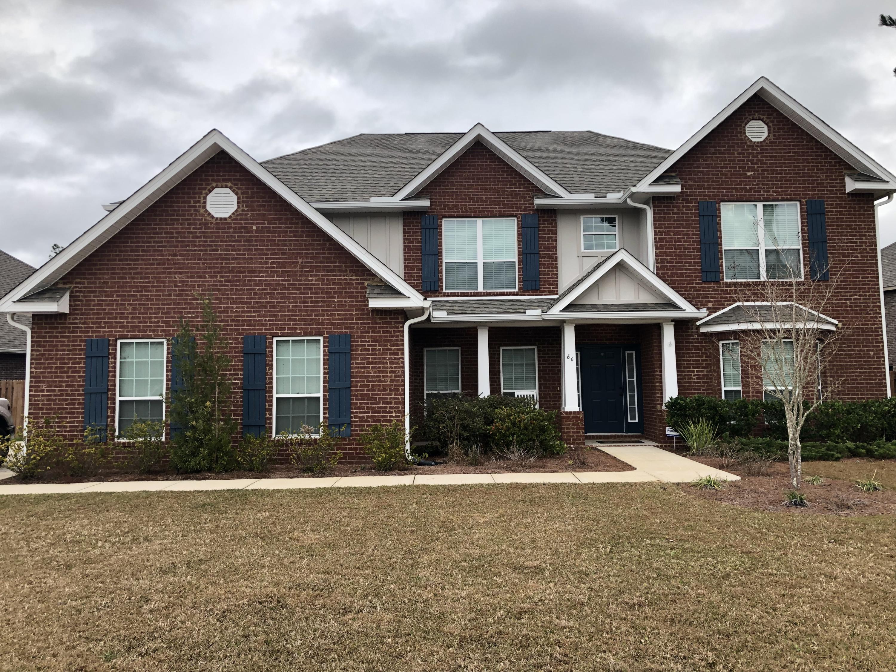 This beautiful home located in the Whispers neighborhood at Hammock Bay is waiting for your family! 6 bedrooms, 3.5 bathrooms, large bonus room, stunning great room with 18ft. ceiling and nearly floor to ceiling windows. The bottom floor is made up of the kitchen, breakfast room, formal dining room, study, half bath, large walk-in pantry and laundry room as well as the Master Suite..The large Master Bedroom has 2 walk in closets, en suite with double vanities, separate shower and garden tub. Upstairs you will find 5 bedrooms, the bonus/game room and two full baths. The kitchen has French doors which open to the patio and large backyard, enclosed by a privacy fence.Play place in backyard conveys if buyer wishes.Pictures do not do this home justice!
